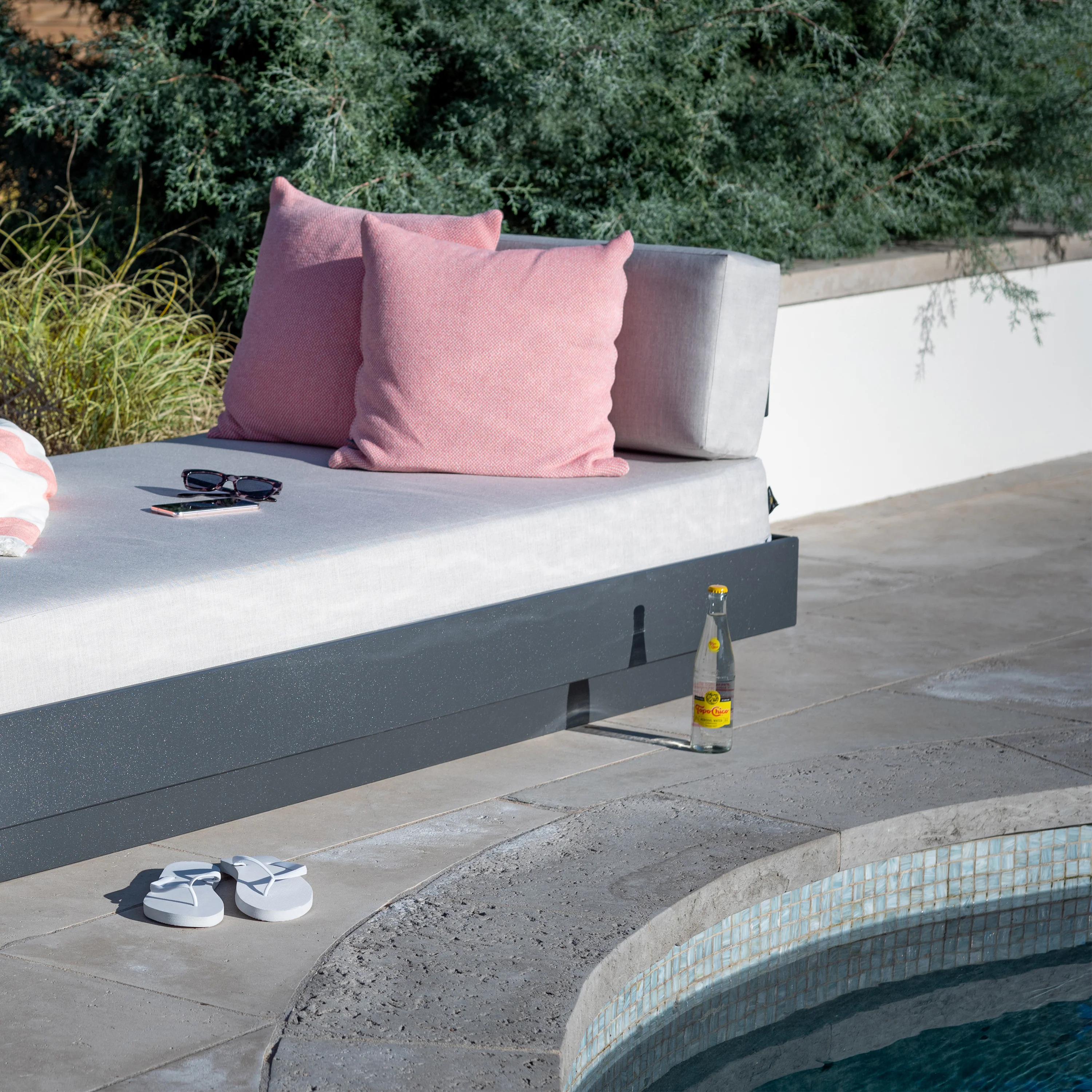 Platform One Outdoor Chaise Lounge with Table - Image 41