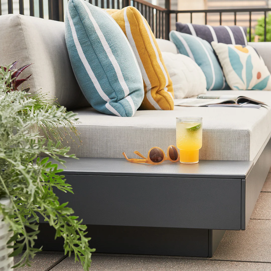 Platform One Outdoor Sofa with Left or Right Table - Image 45