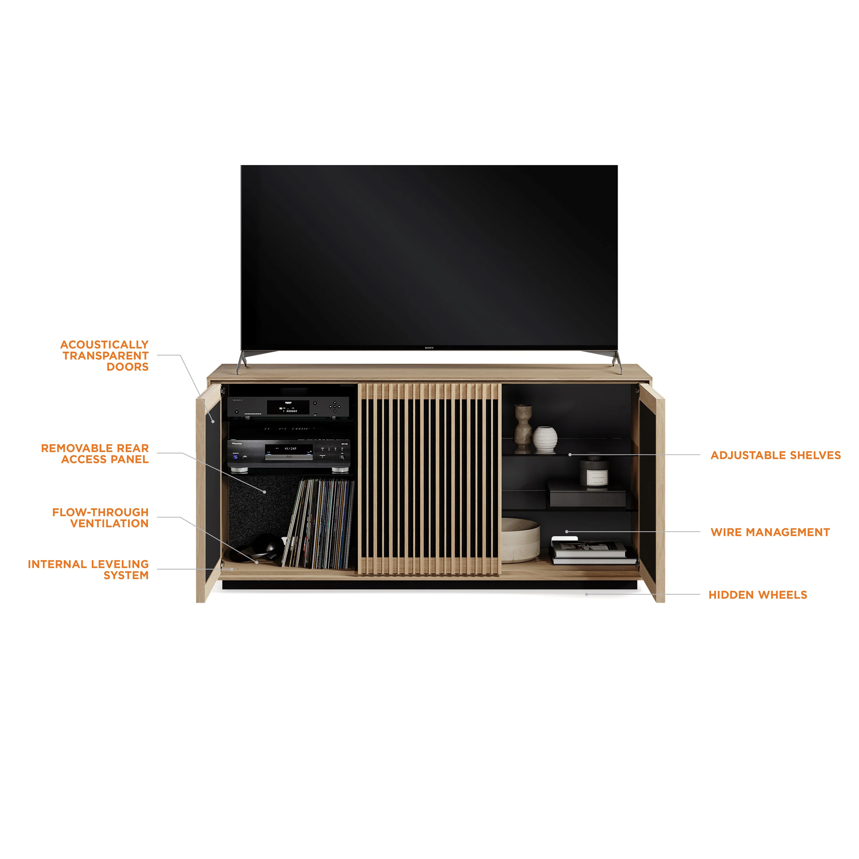 Profile 3-Door Media Storage Console - Image 27