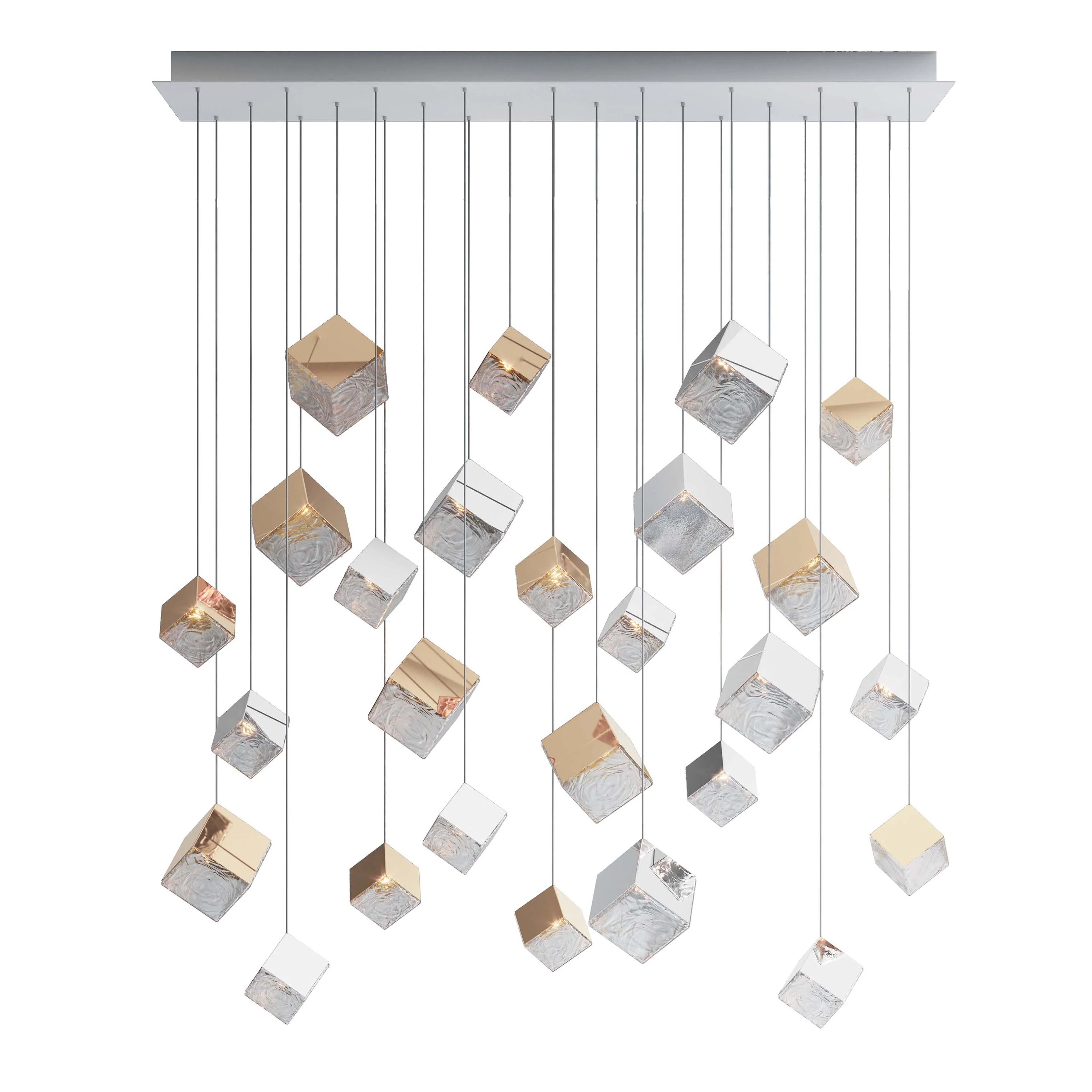 Pyrite Rectangle LED Chandelier - Image 3