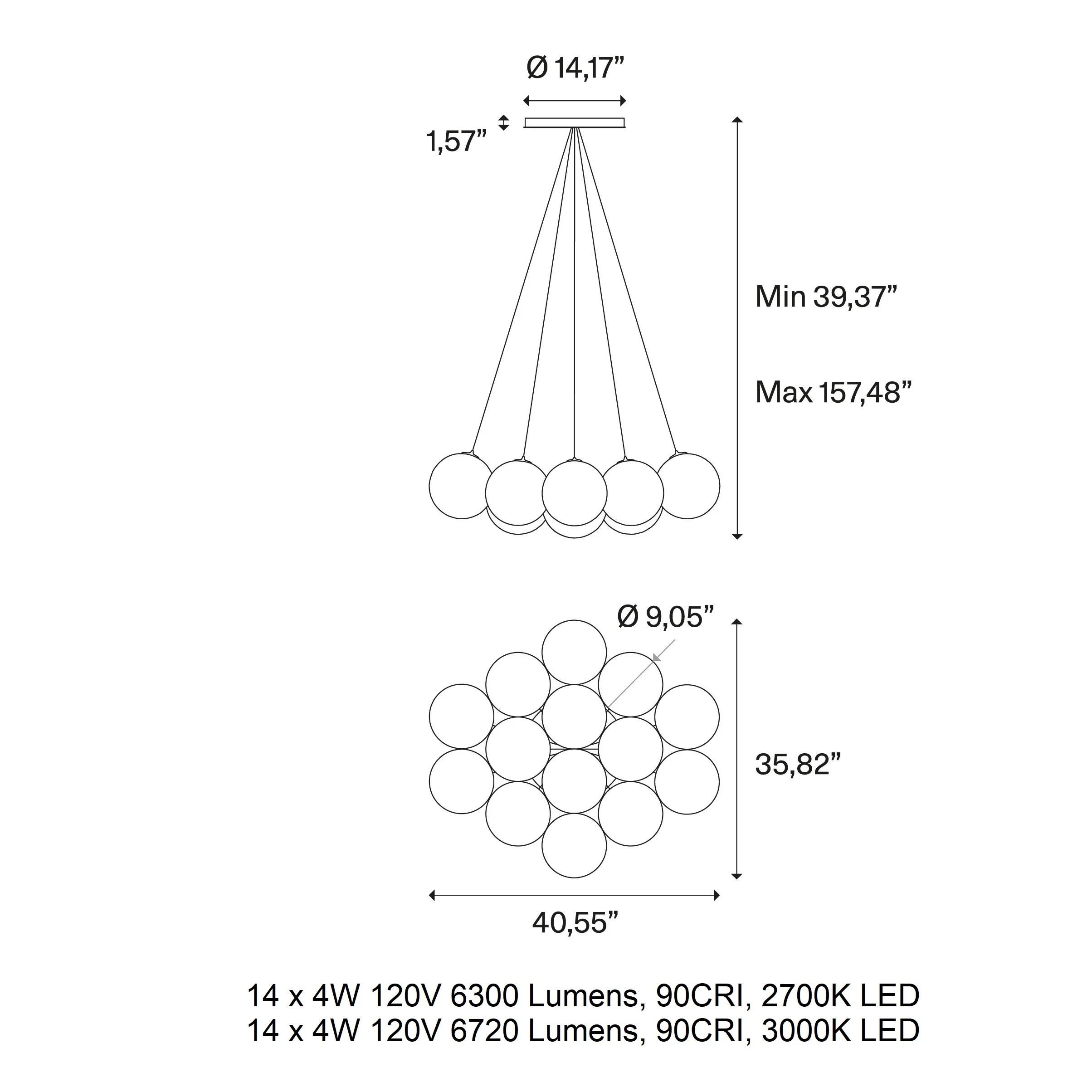 Random Cloud Small Multi Light LED Pendant Light - Image 18