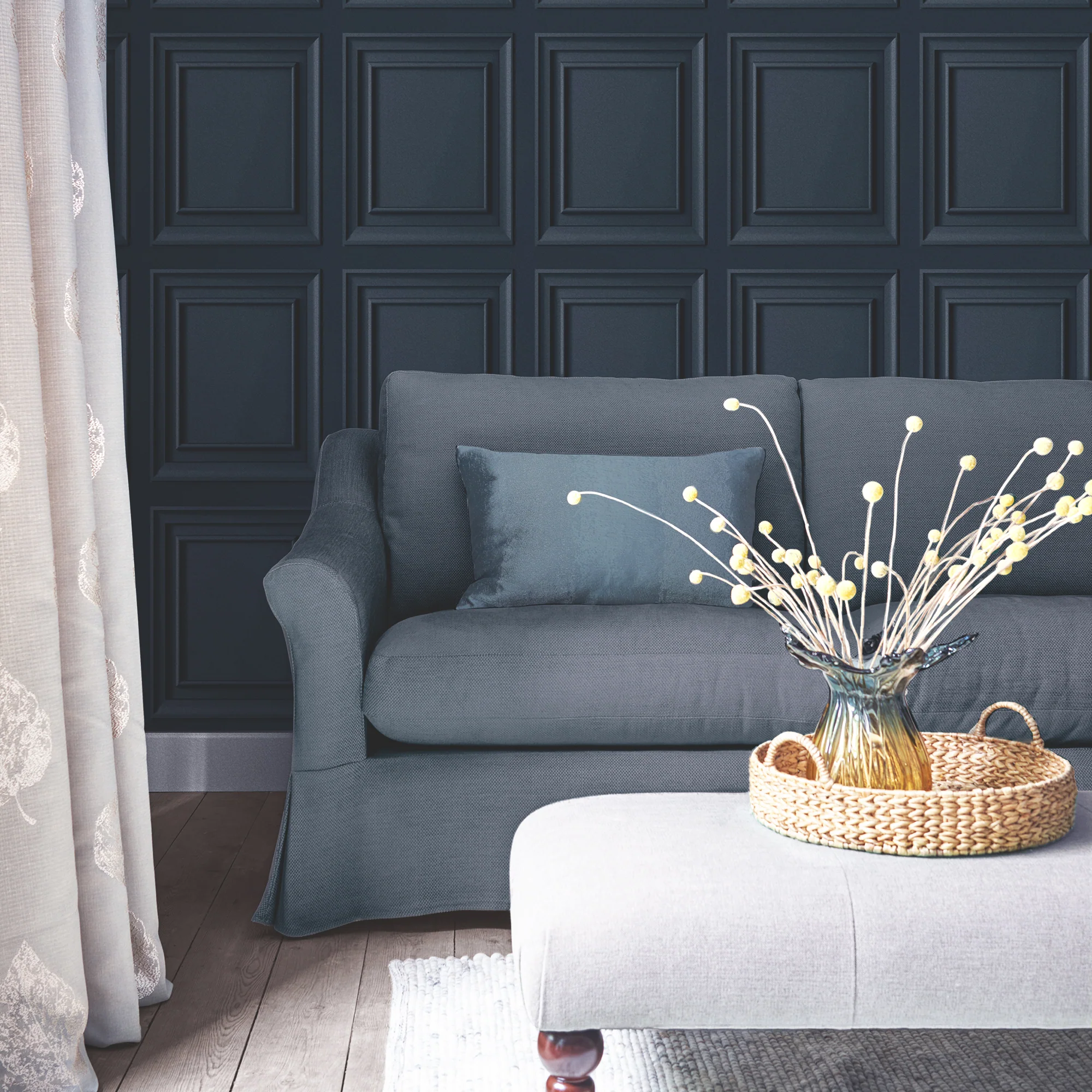 Laura Ashley Laura Ashley Redbrook Wood Panel Dark Seaspray Wallpaper Wallpaper - Image 10