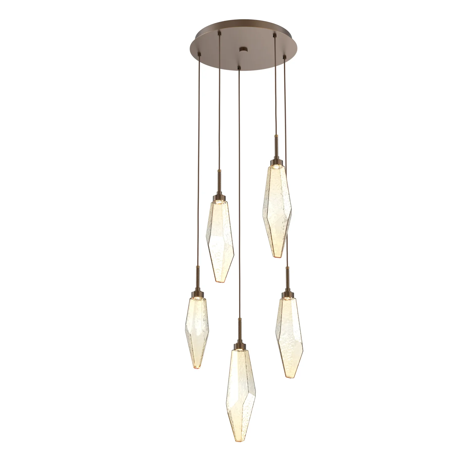 Rock Crystal Round Multi-Light LED Pendant Light - Image 19