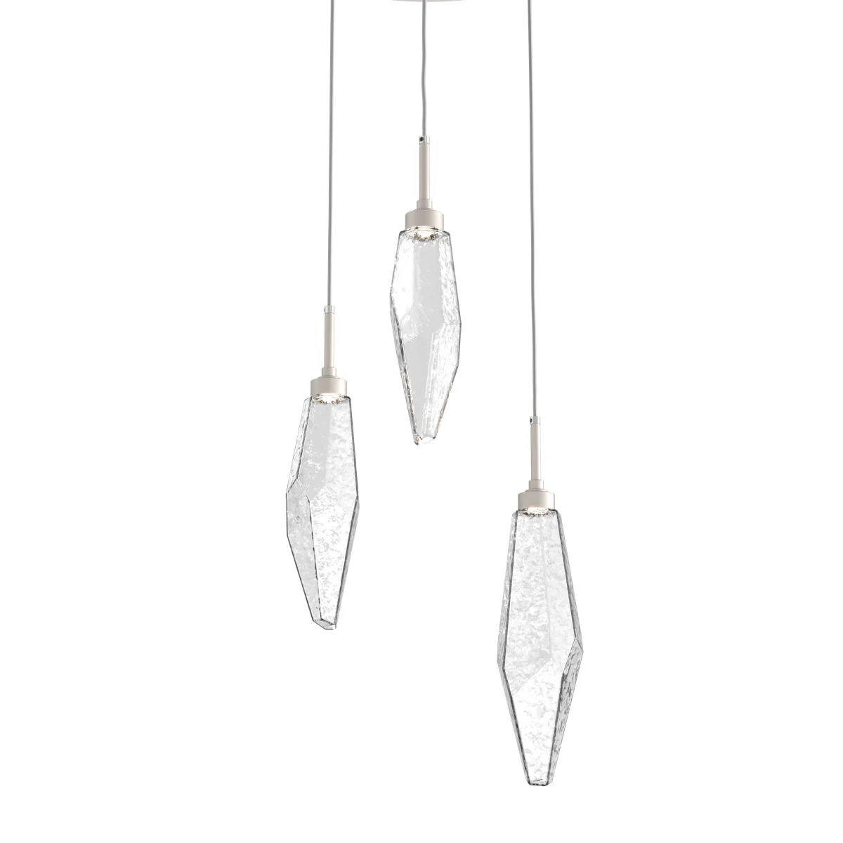 Rock Crystal Round Multi-Light LED Pendant Light - Image 2