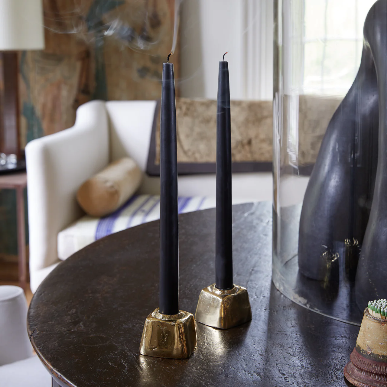 Rough-Cast Solid Brass Candleholder (Set of 2) - Image 2