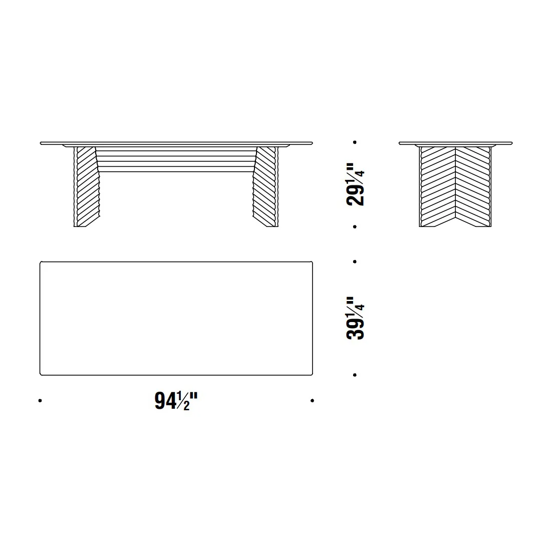 Rows Diagonal Dining Table - Image 4