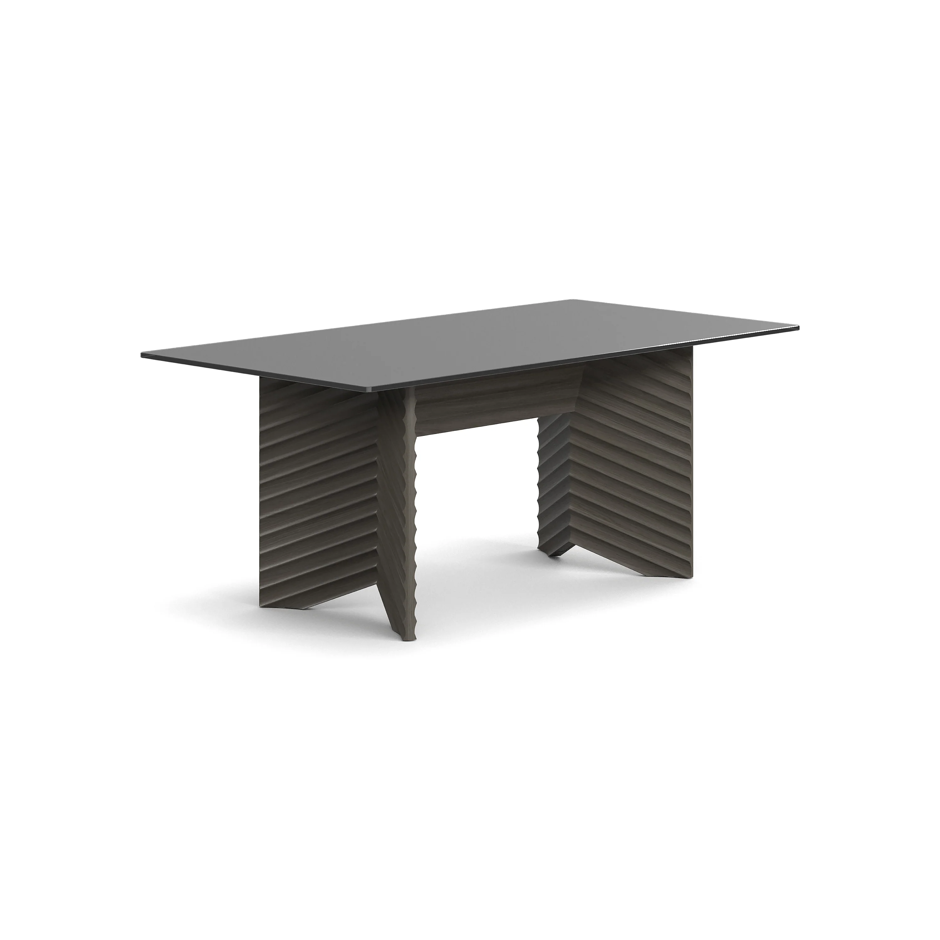 Rows Diagonal Dining Table with Glass Top - Image 12