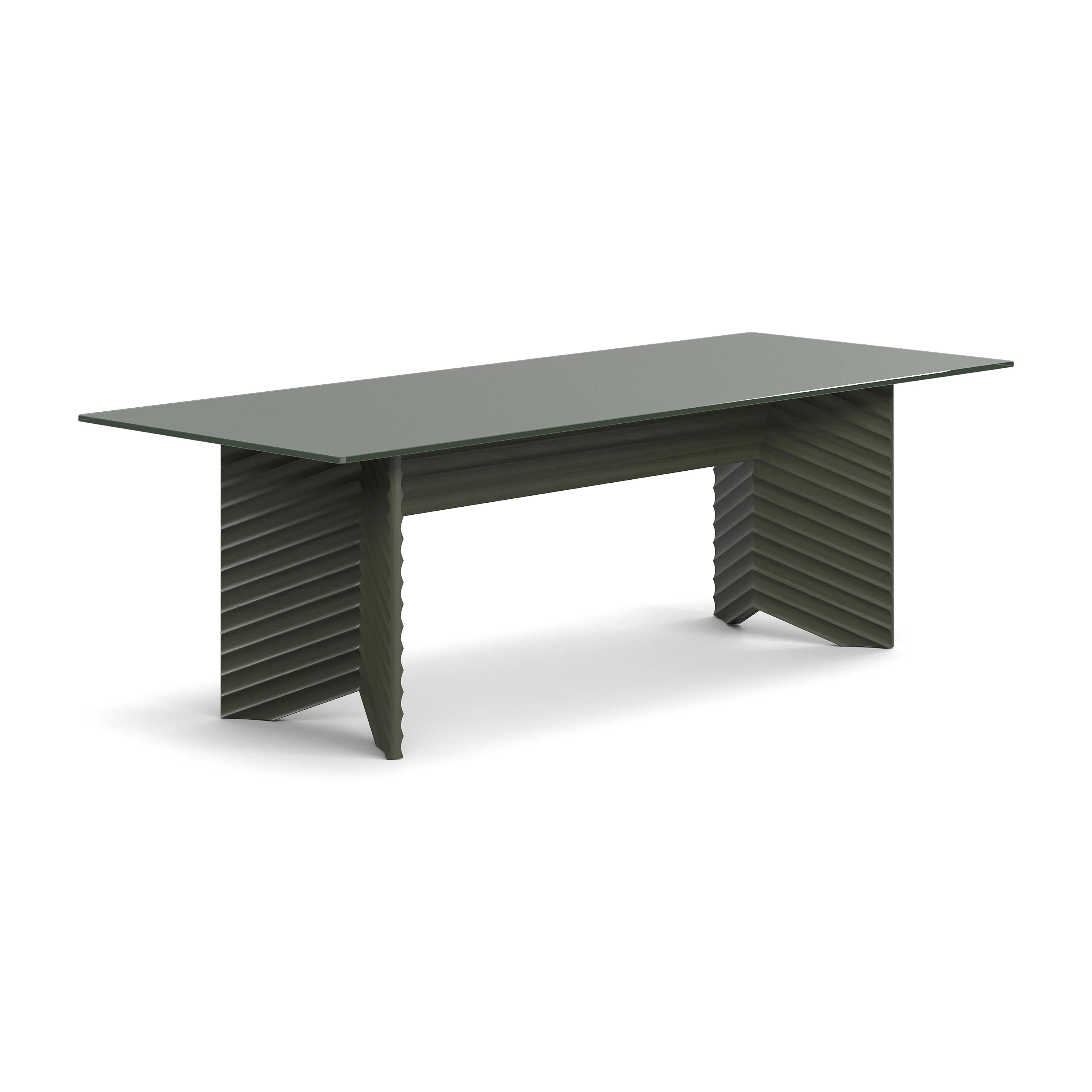 Rows Diagonal Dining Table with Glass Top - Image 6