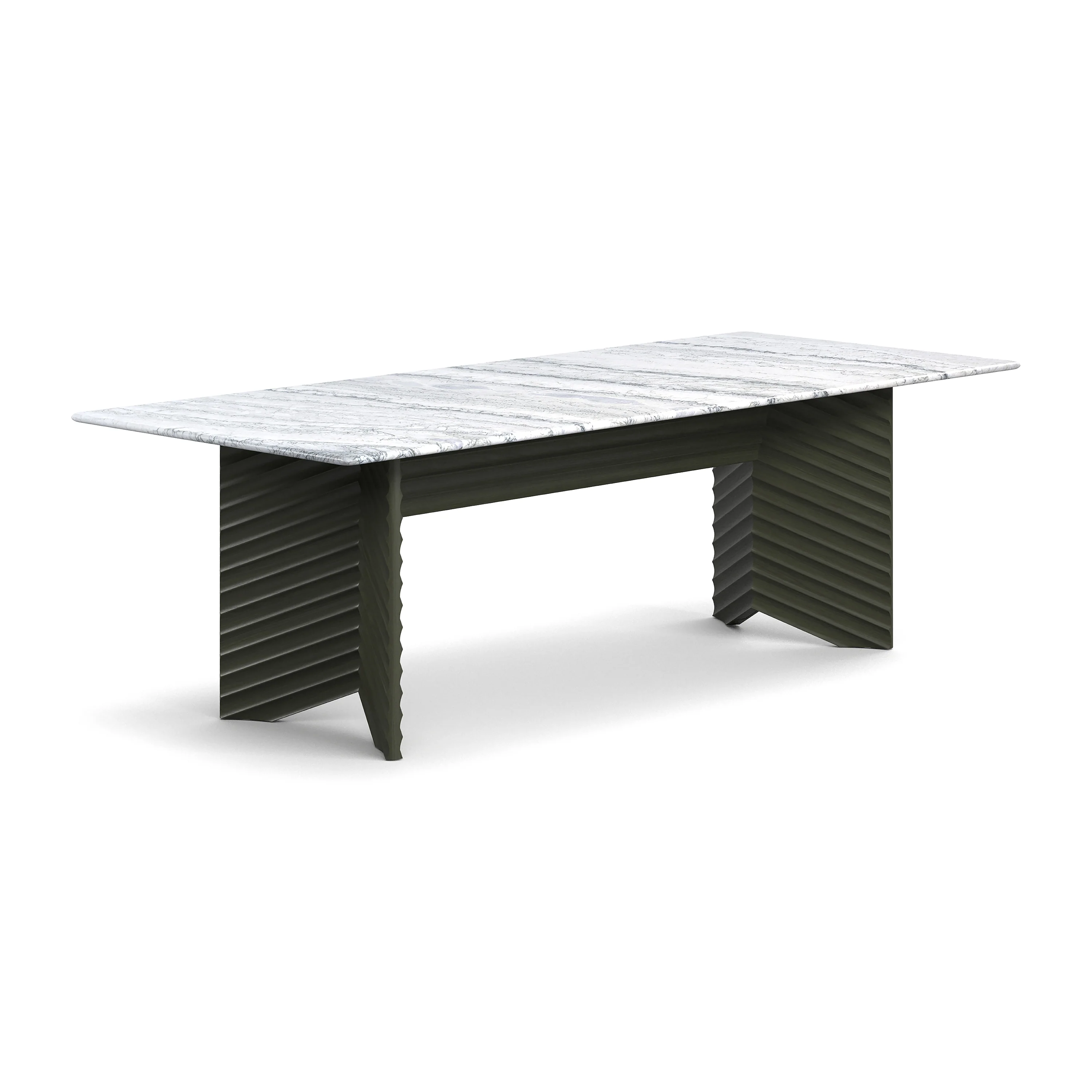 Rows Diagonal Dining Table with Marble Top - Image 9