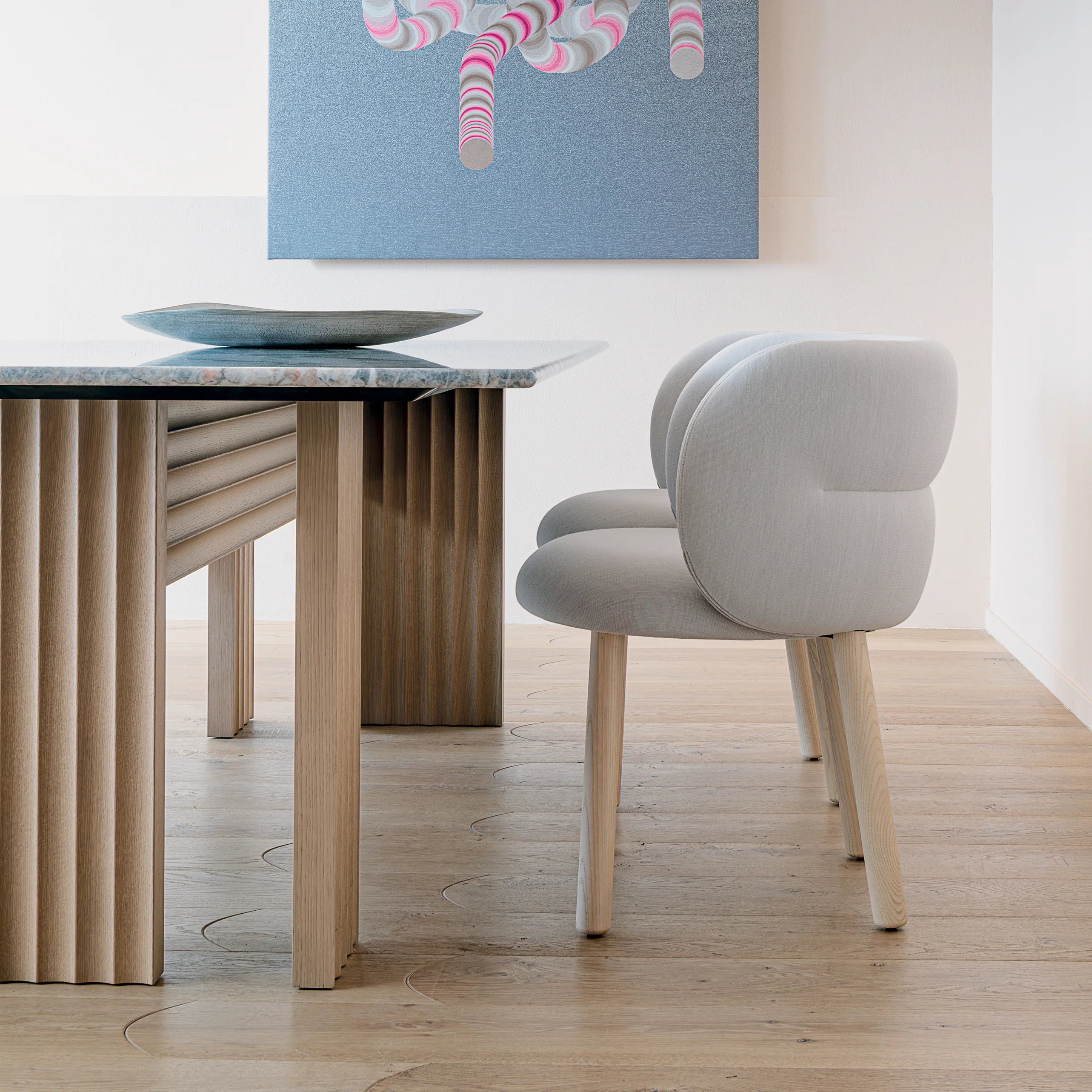 Rows Vertical Dining Table with Marble Top - Image 9