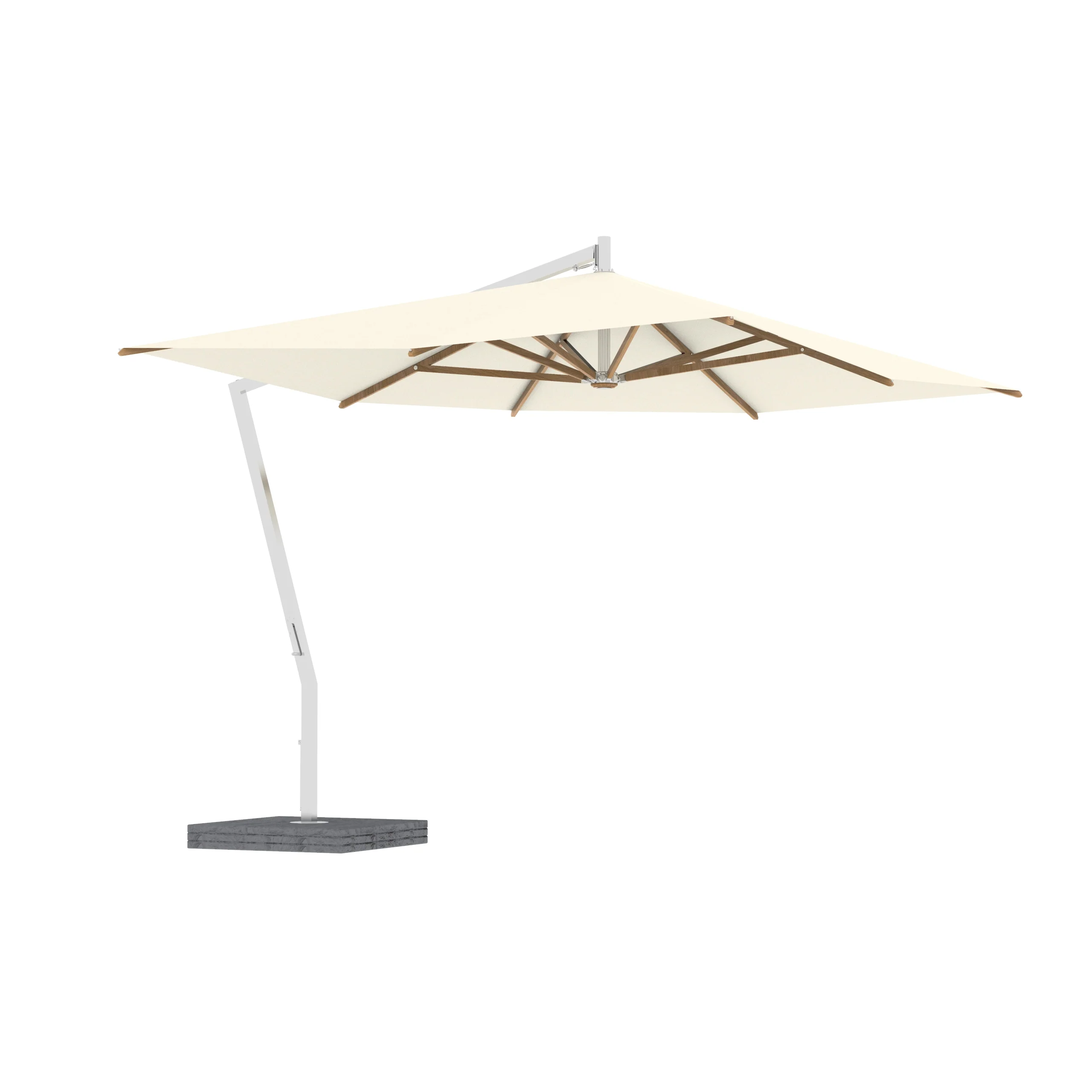 Shady X-Centric Rectangle Umbrella with Teak Ribs - Image 14