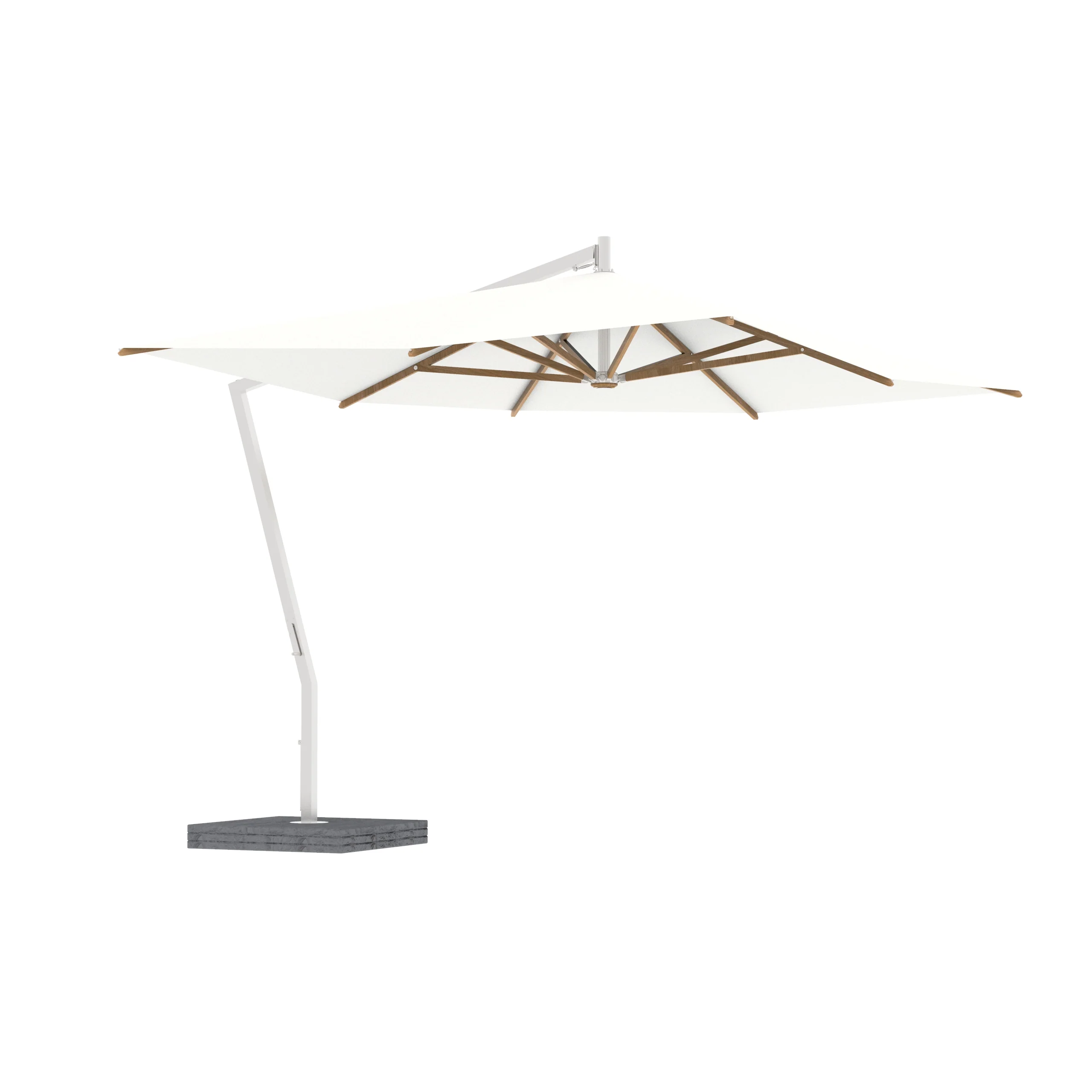 Shady X-Centric Rectangle Umbrella with Teak Ribs - Image 6