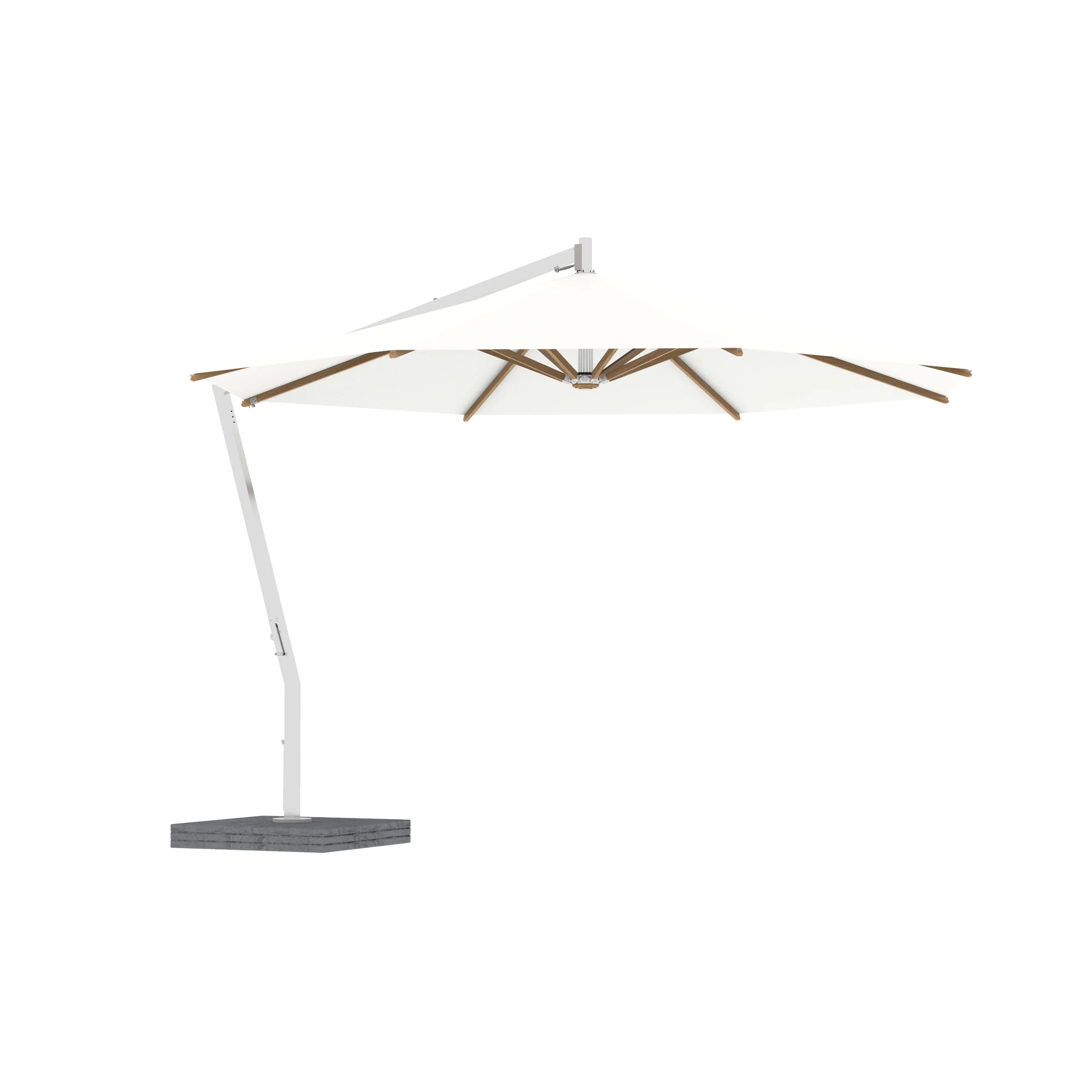 Shady X-Centric Round Umbrella with Teak Ribs - Image 13