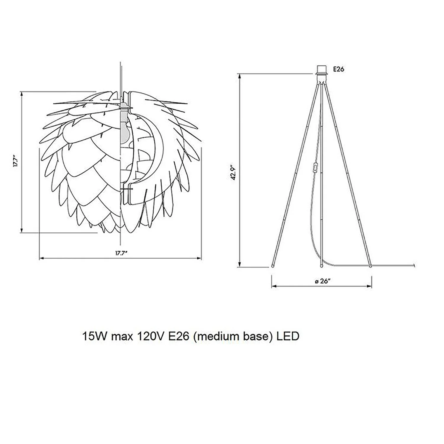 Silvia Tripod Floor Lamp - Image 5