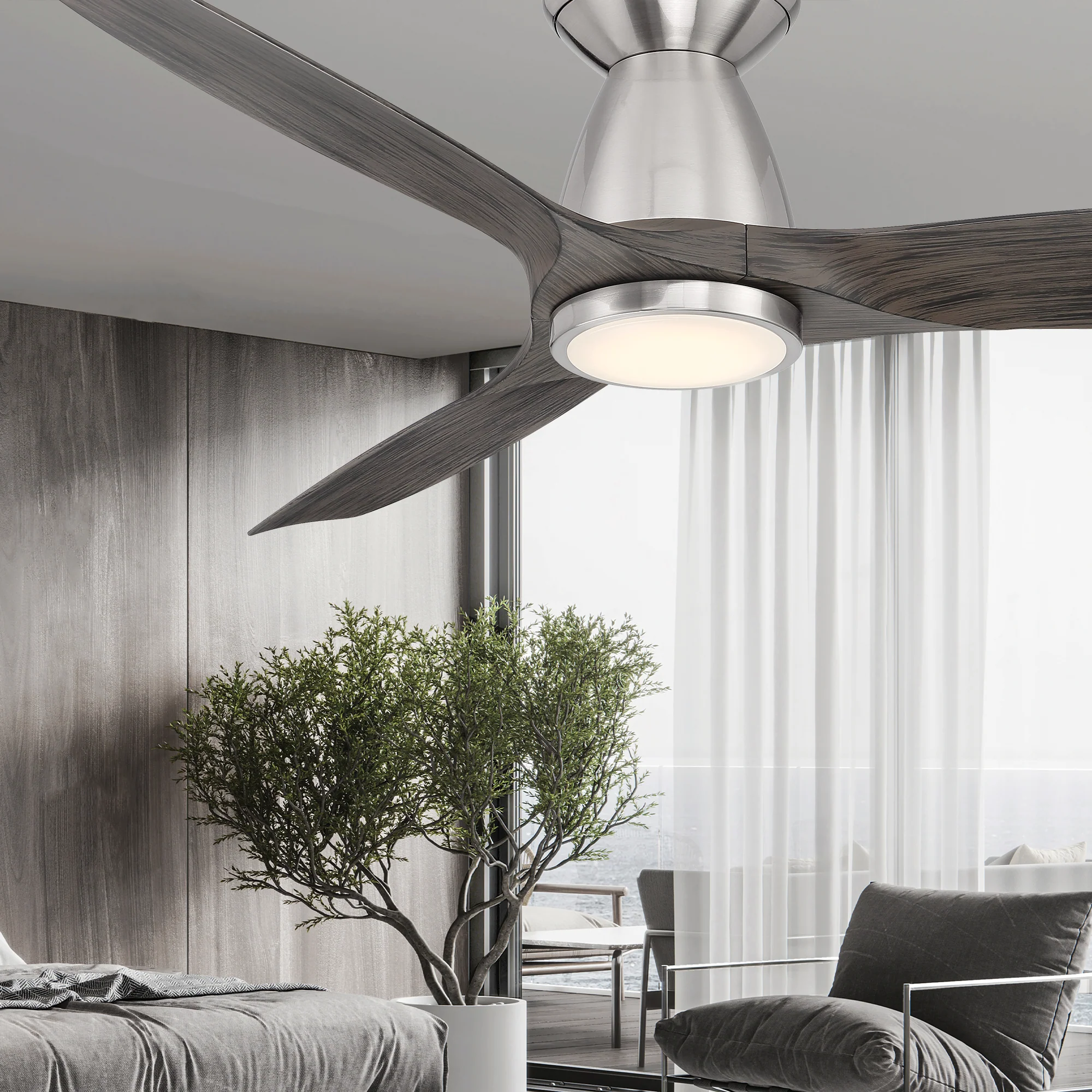 Skylark Indoor/Outdoor LED Flush Mount Ceiling Fan - Image 7