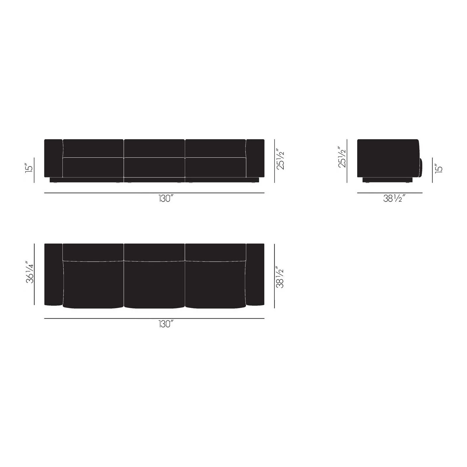 Soft Modular 3-Seater Sofa - Image 15