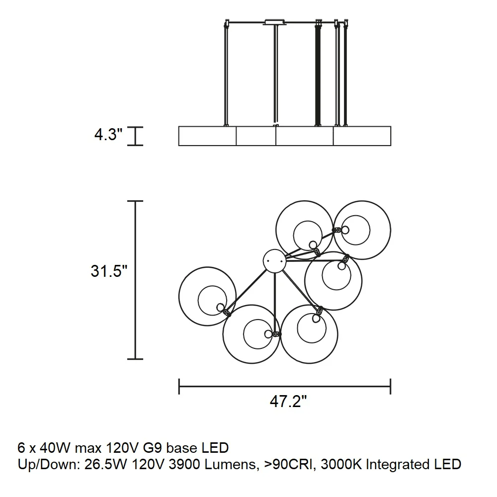 Sound LED Multi-Light Pendant Light - Image 13
