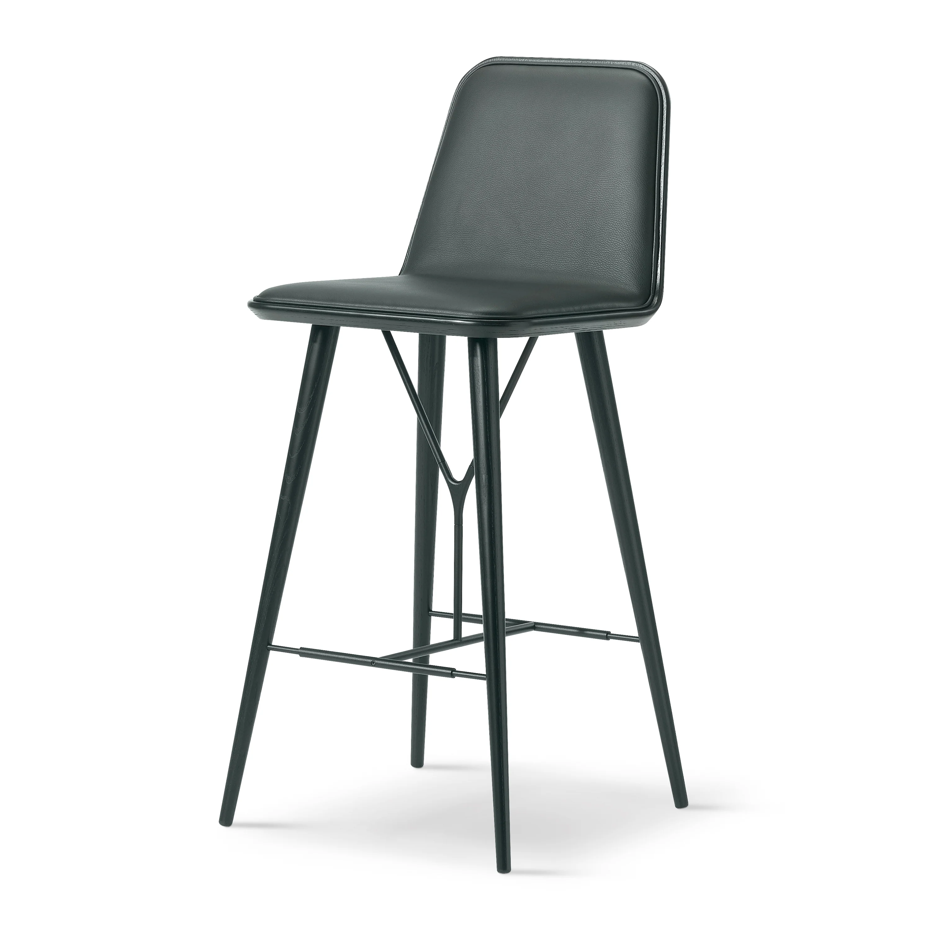 Spine Wood Bar Stool with Back - Image 4