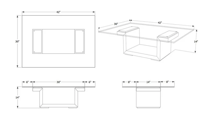 SQG42 Rectangular Coffee Table - Image 9