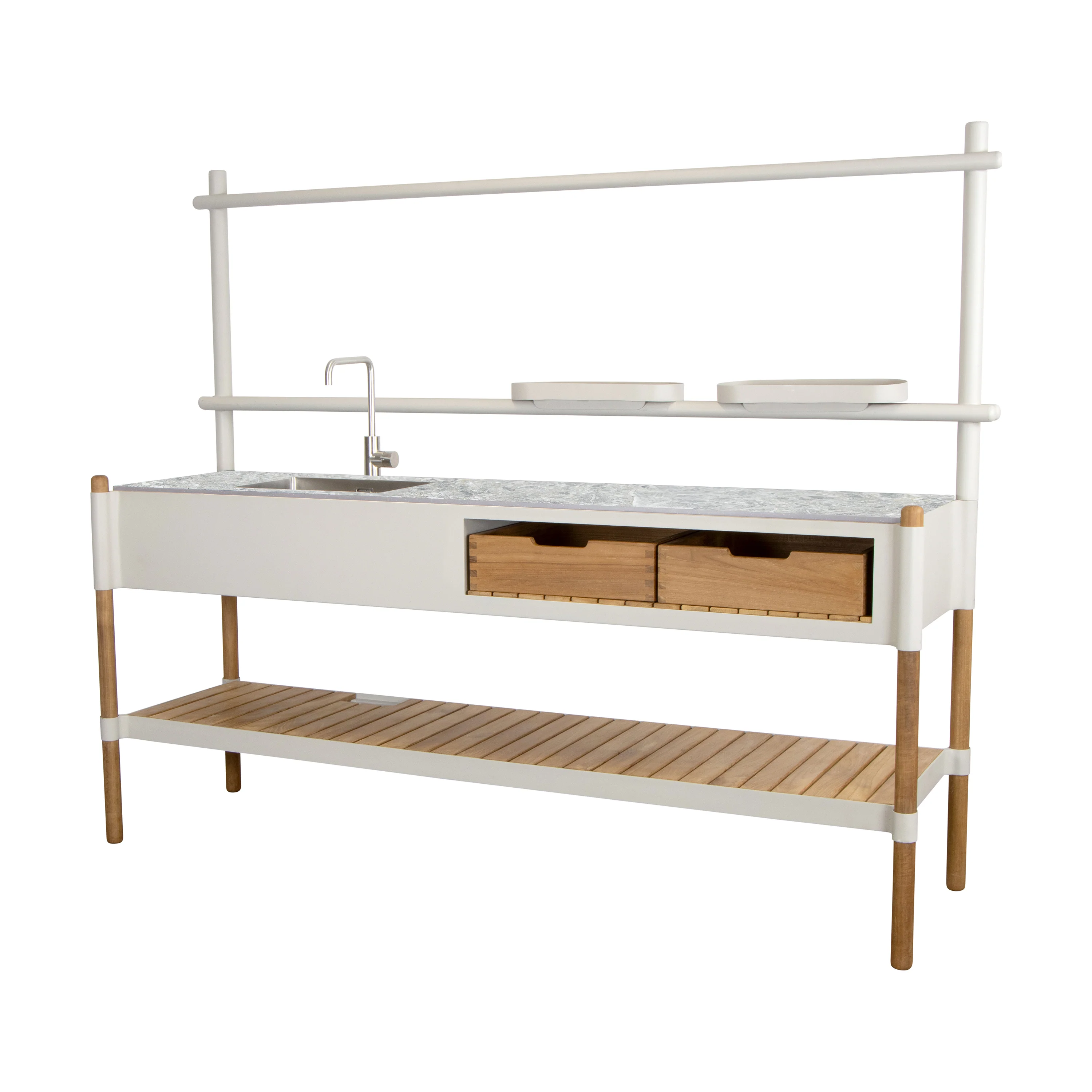 Sticks Outdoor Kitchen with Teak Shelf - Image 11