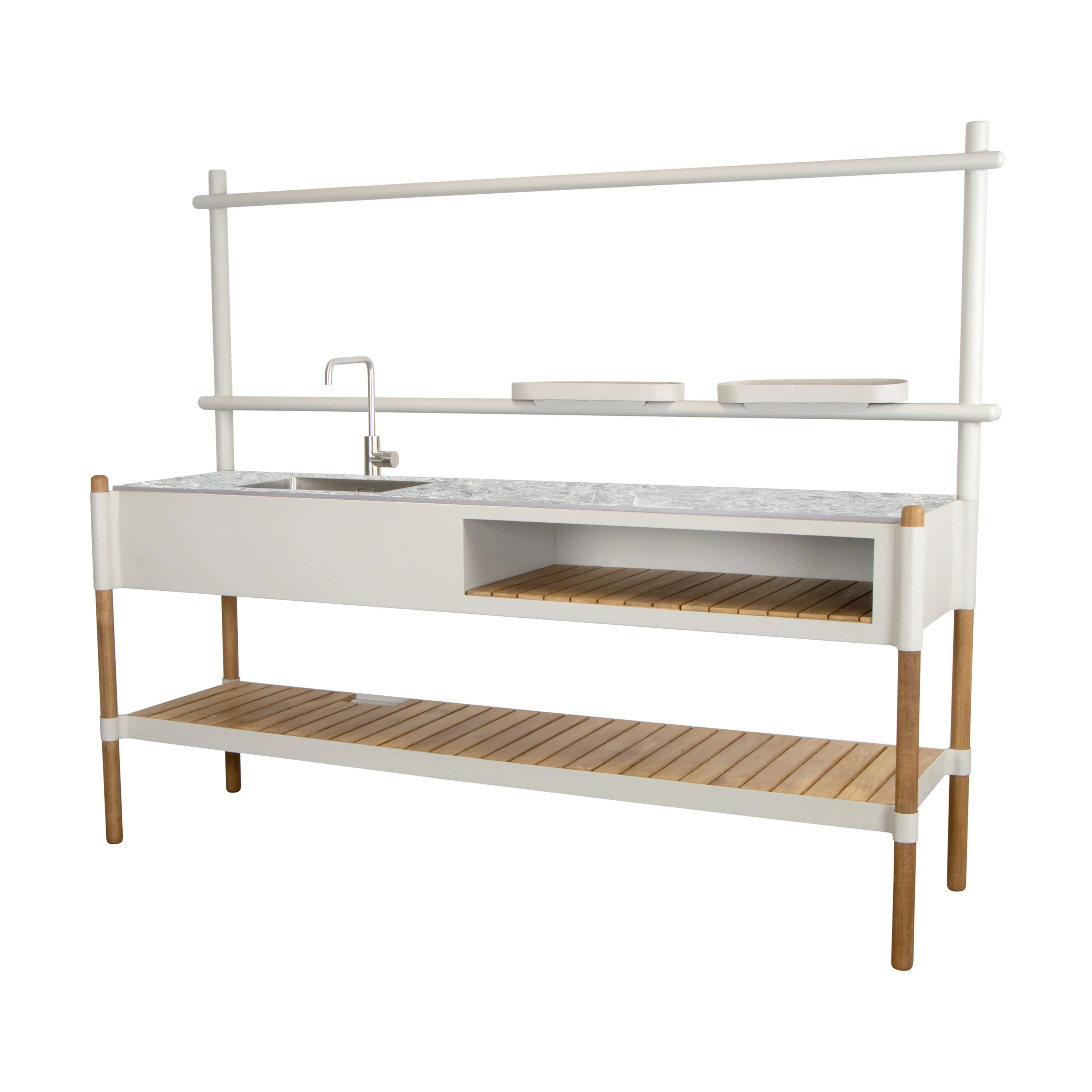 Sticks Outdoor Kitchen with Teak Shelf - Image 13