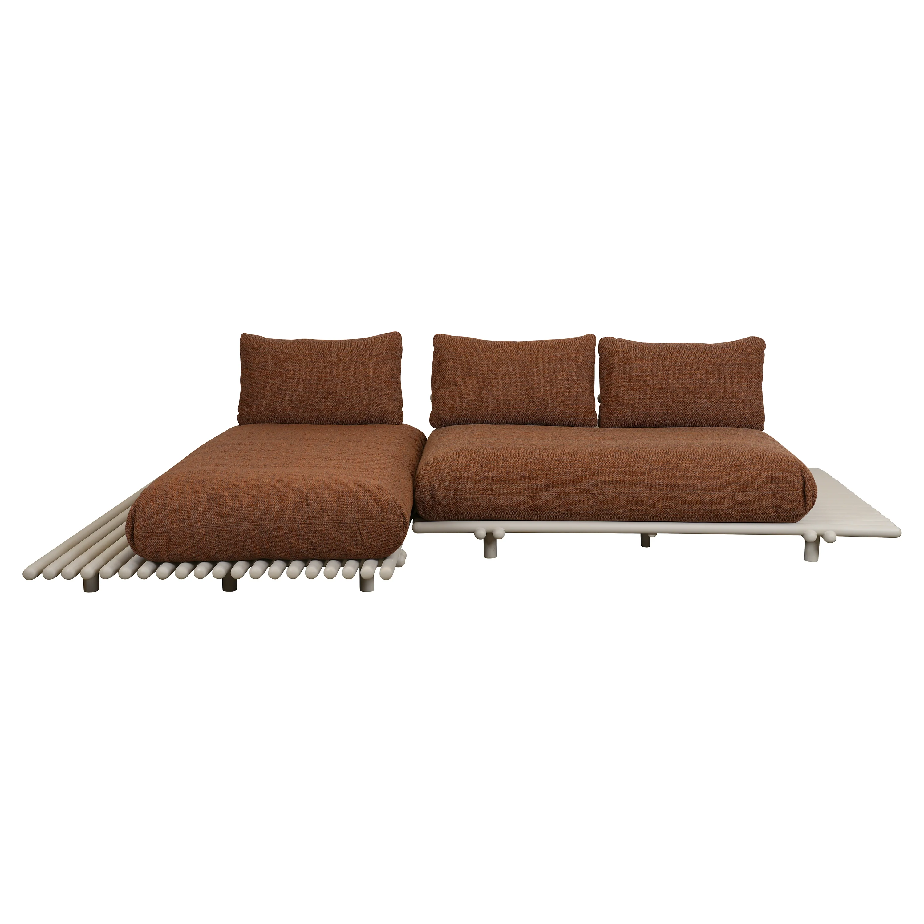 Sticks Platform Sofa with Outdoor Chaise Lounge - Image 4