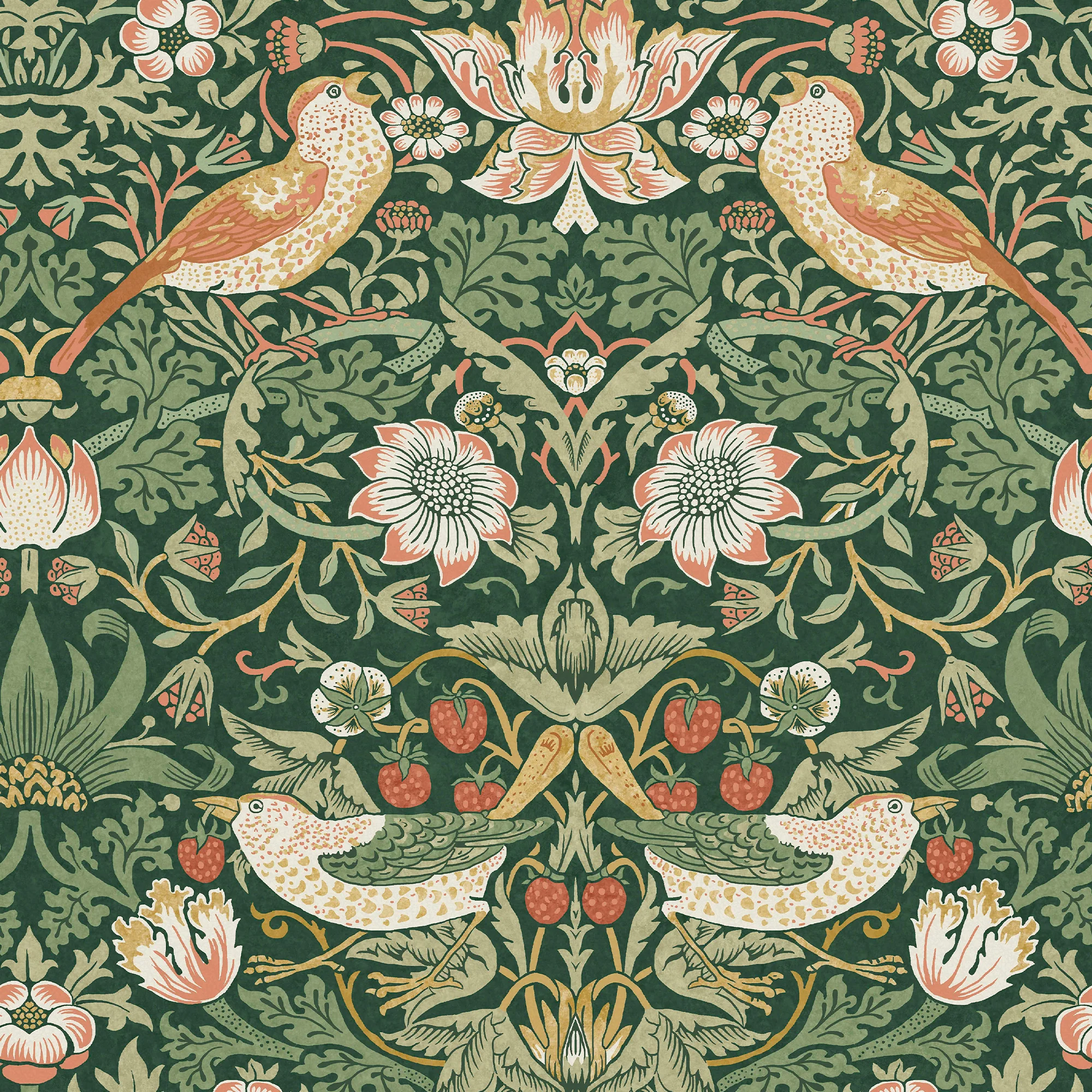 William Morris Strawberry Thief Charcoal Wallpaper - Image 5