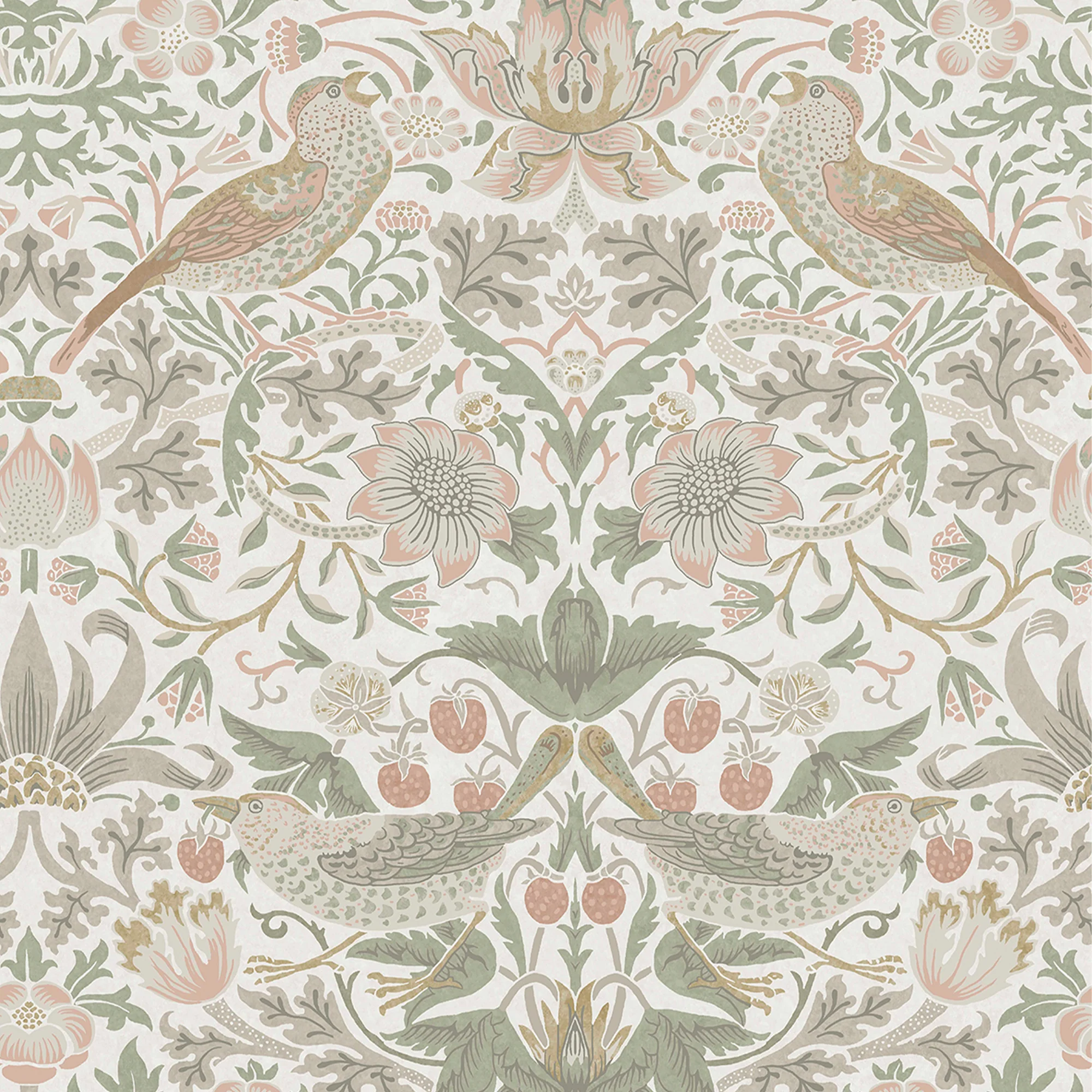 William Morris Strawberry Thief Charcoal Wallpaper - Image 6
