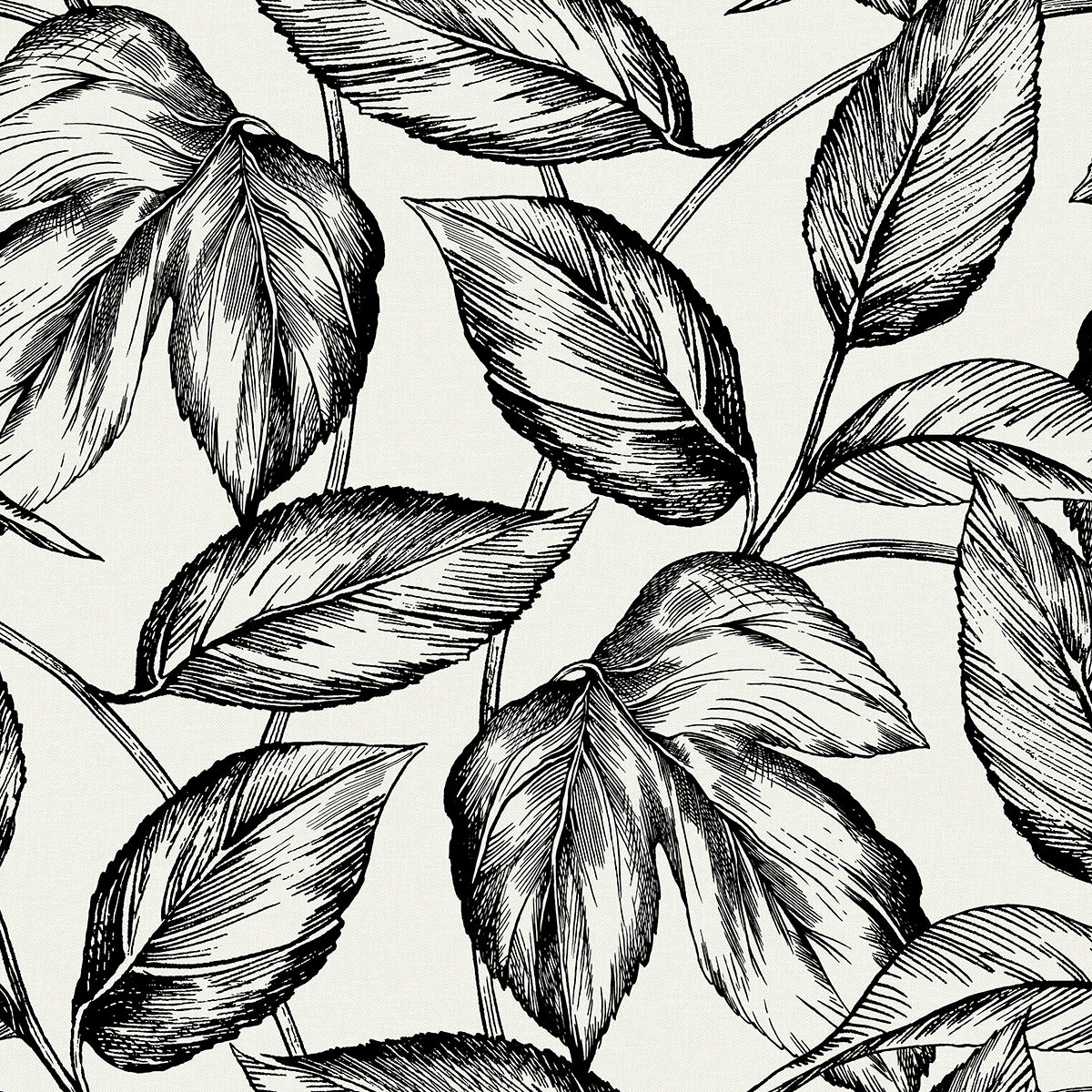 Summer House Beckett Sketched Leaves Wallpaper Sample Swatch - Image 7