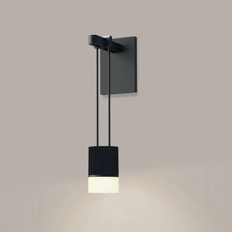 Suspenders Wall Light with Suspended Cylinder Luminaire - Image 2