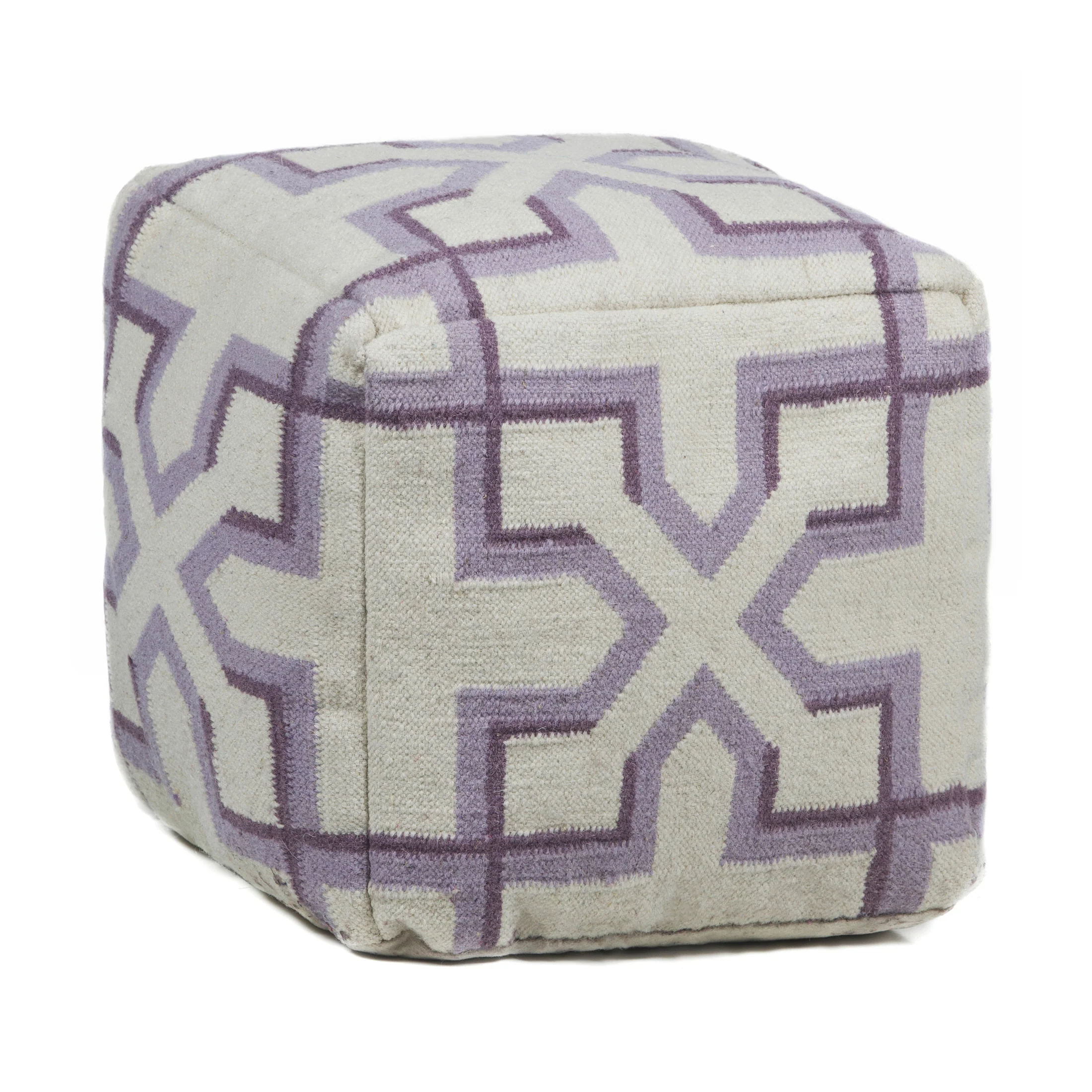 Textured Contemporary Wool Pouf - Image 10