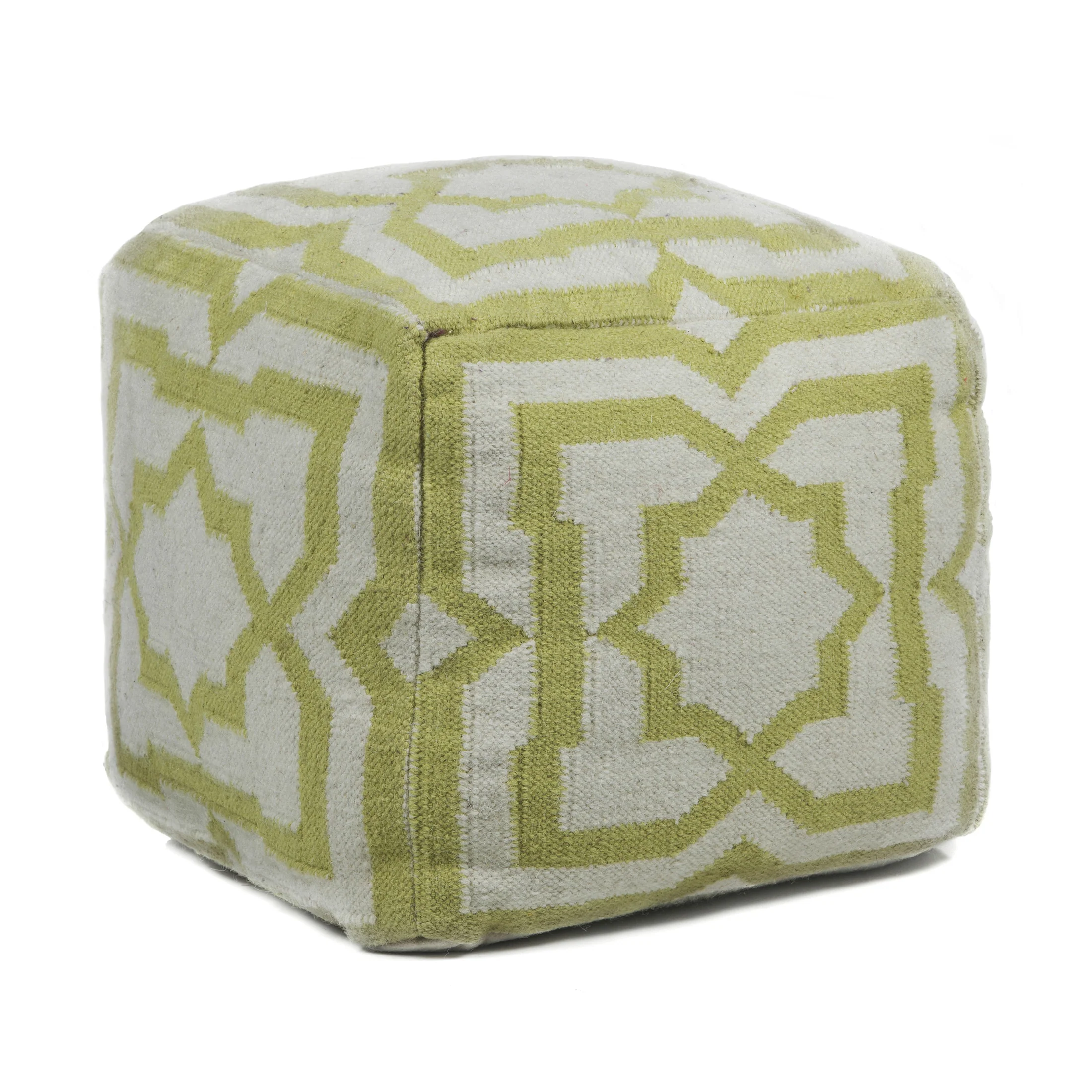 Textured Contemporary Wool Pouf - Image 3