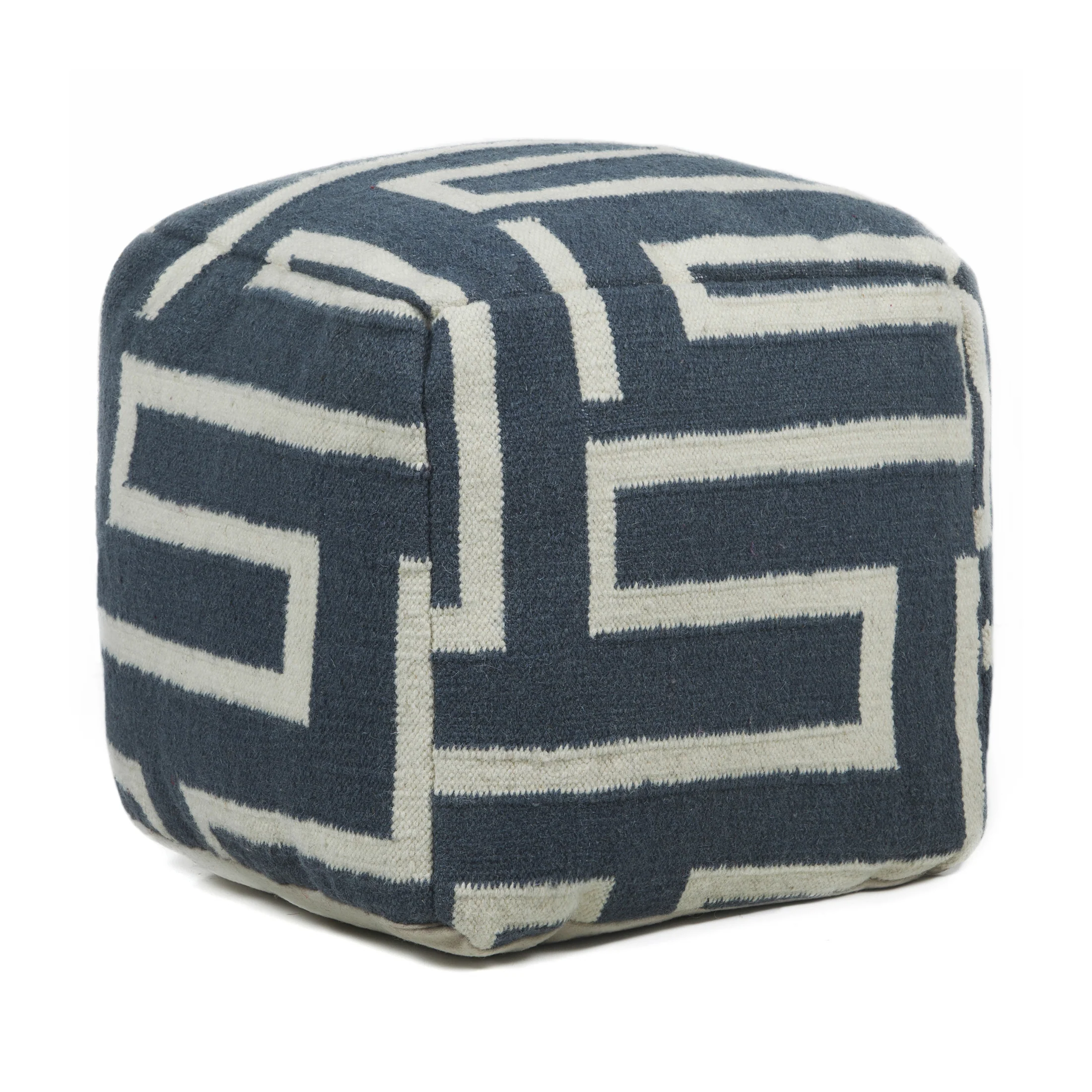 Textured Contemporary Wool Pouf - Image 8