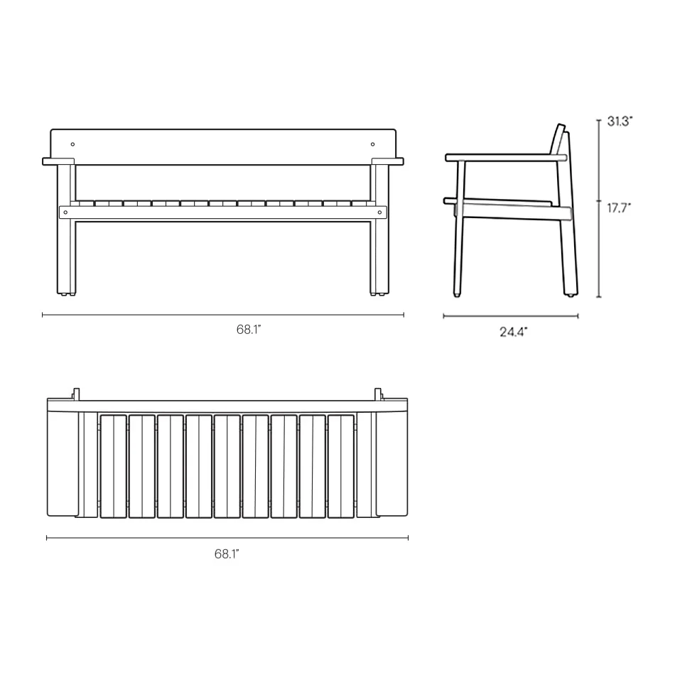 Timbur Outdoor Bench - Image 7
