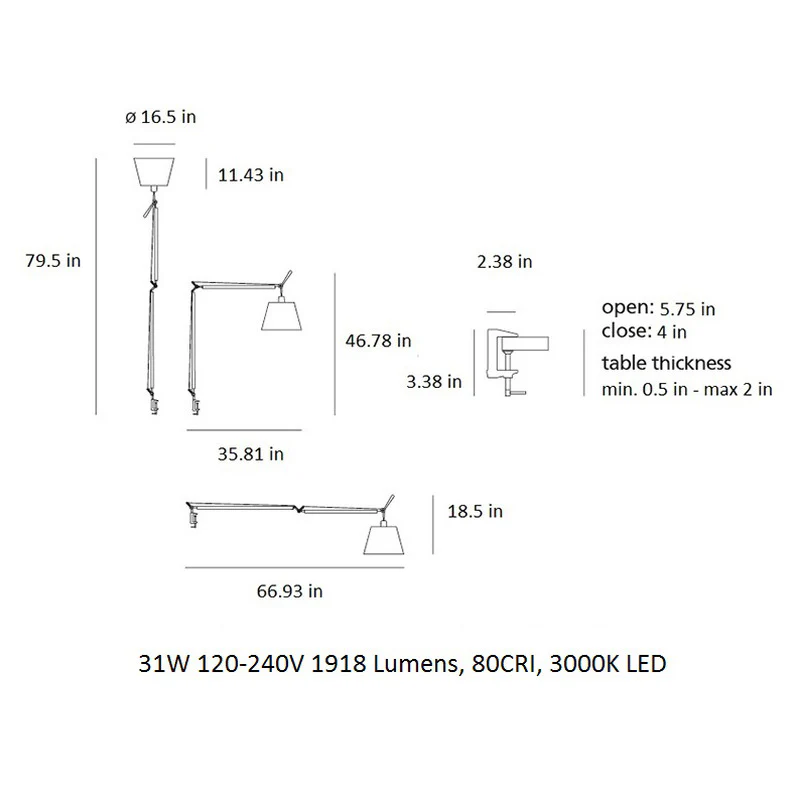 Tolomeo Mega LED Table Clamp Light - Image 7