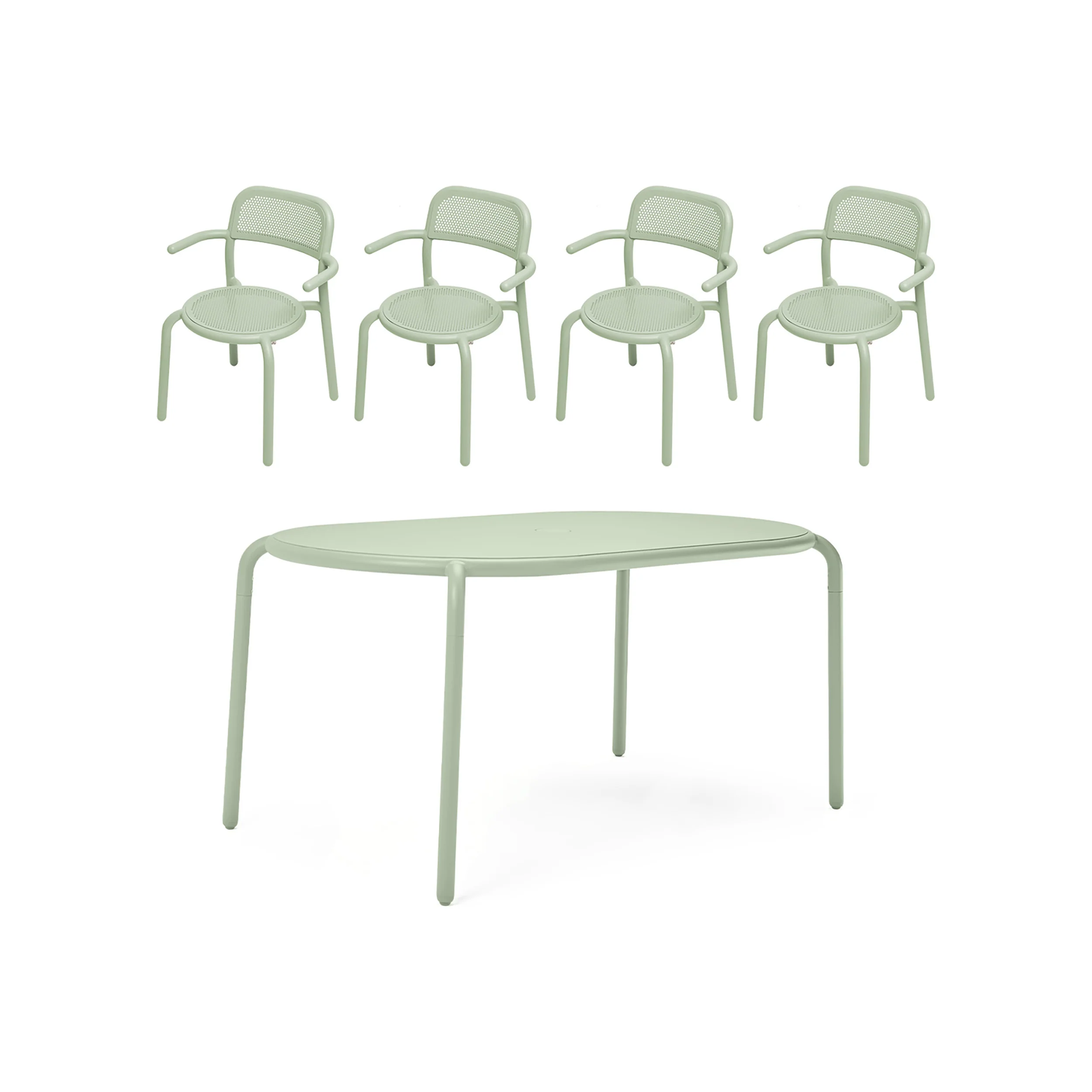 Toni Tavolo Table Set with Four Outdoor Armchairs - Image 5