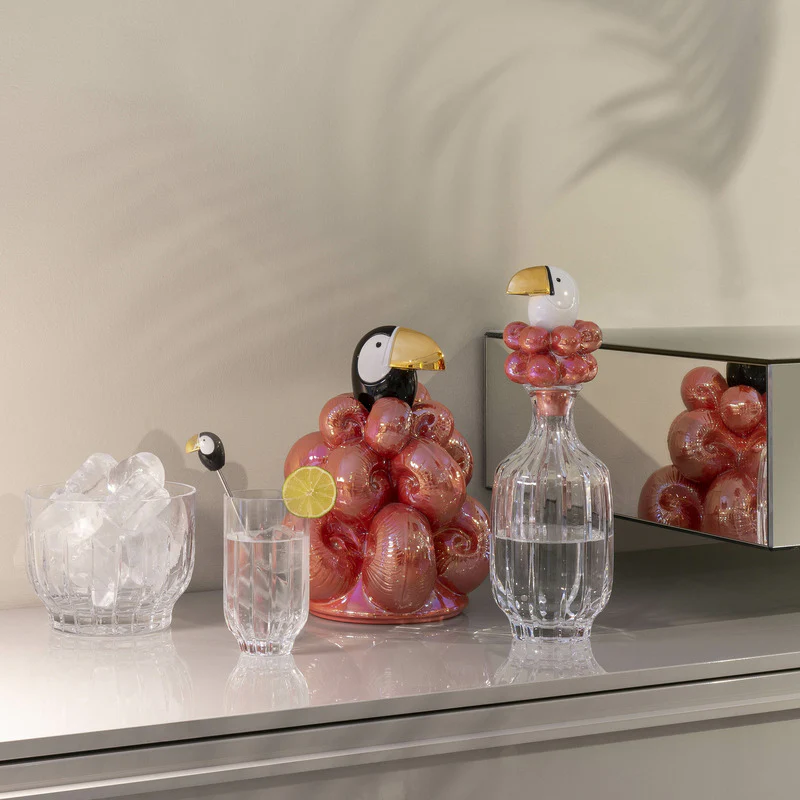 Toucan Tall Crystal Glass with Stirrer (Set of 2) - Image 3