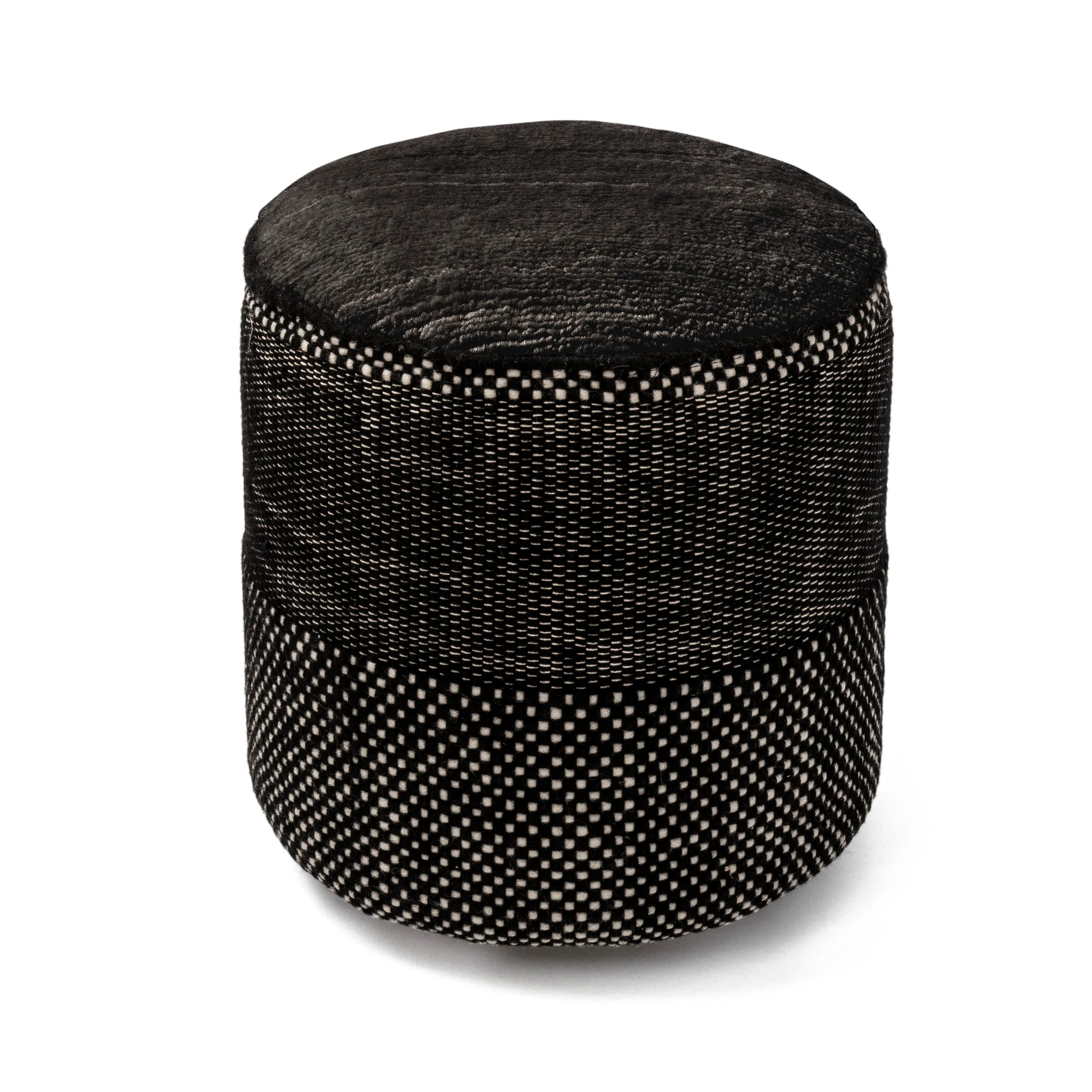 Tres Persian Black Pouf