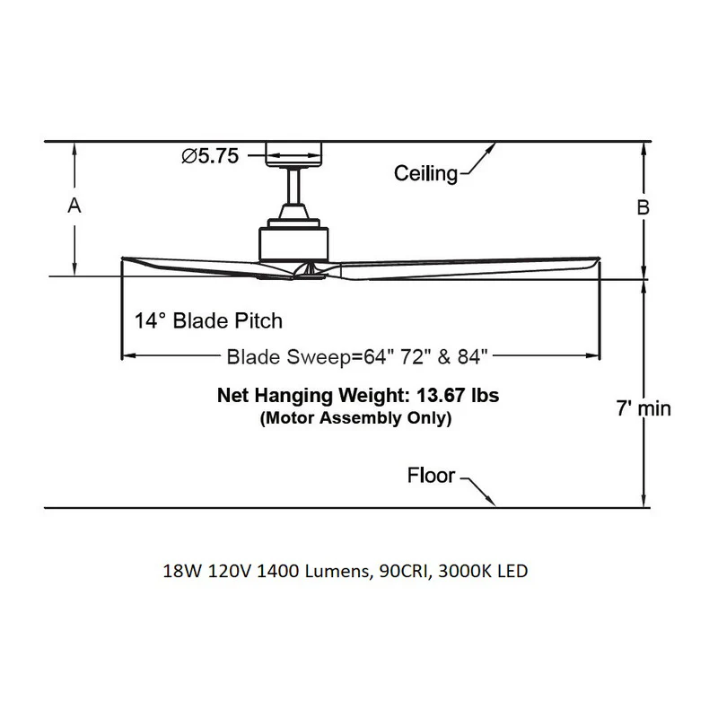 TriAire Custom 84 Inch Outdoor Ceiling Fan - Image 12