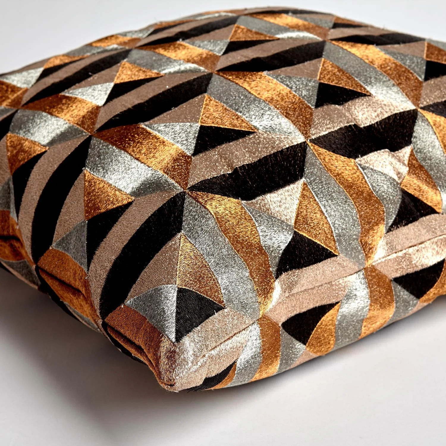 Triangle Marquetry Throw Pillow - Image 3