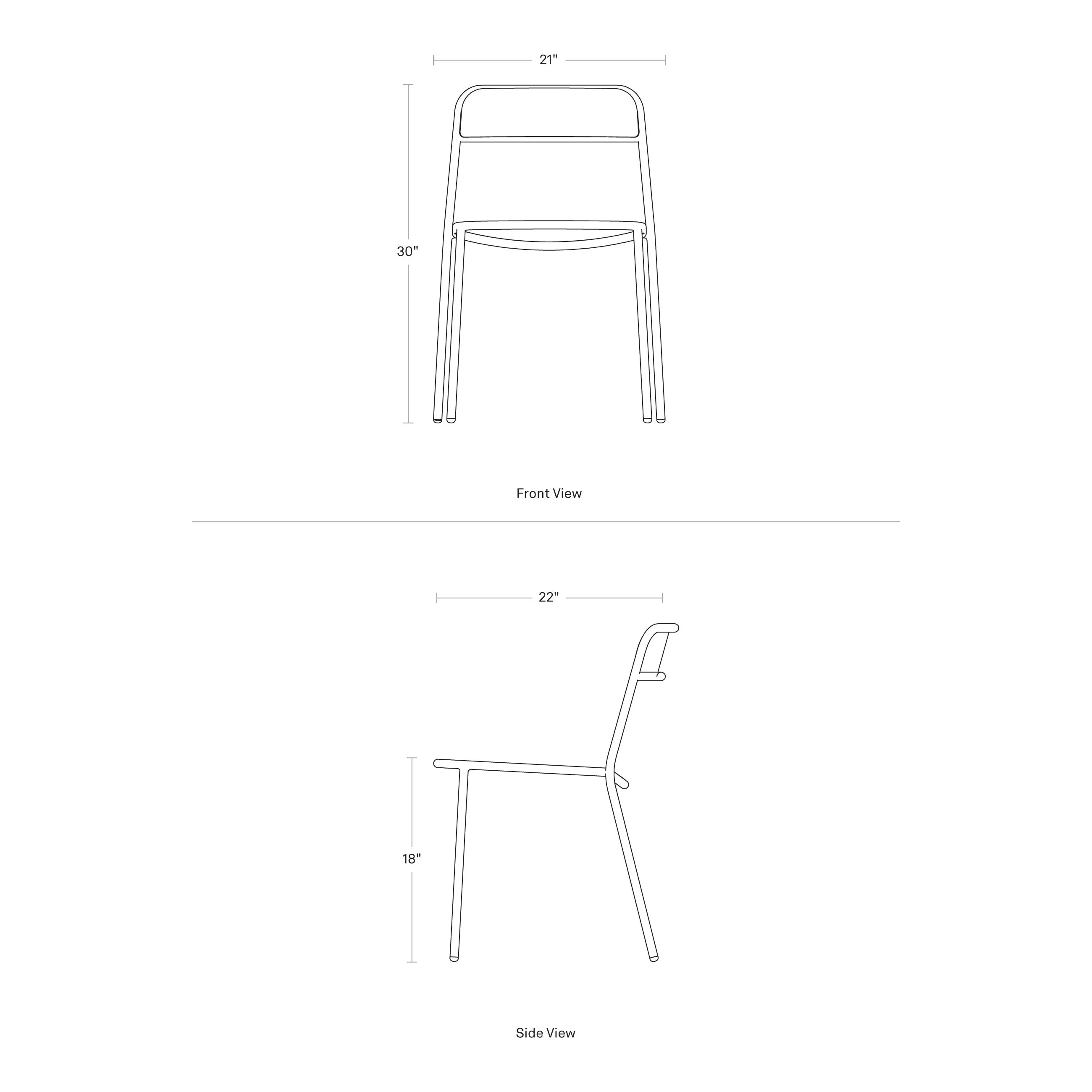 Trim Armless Dining Chair - Image 25