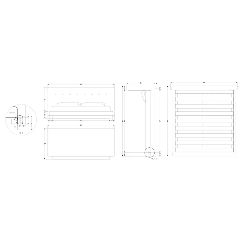 101082 Upholstered Platform Bed - Image 16