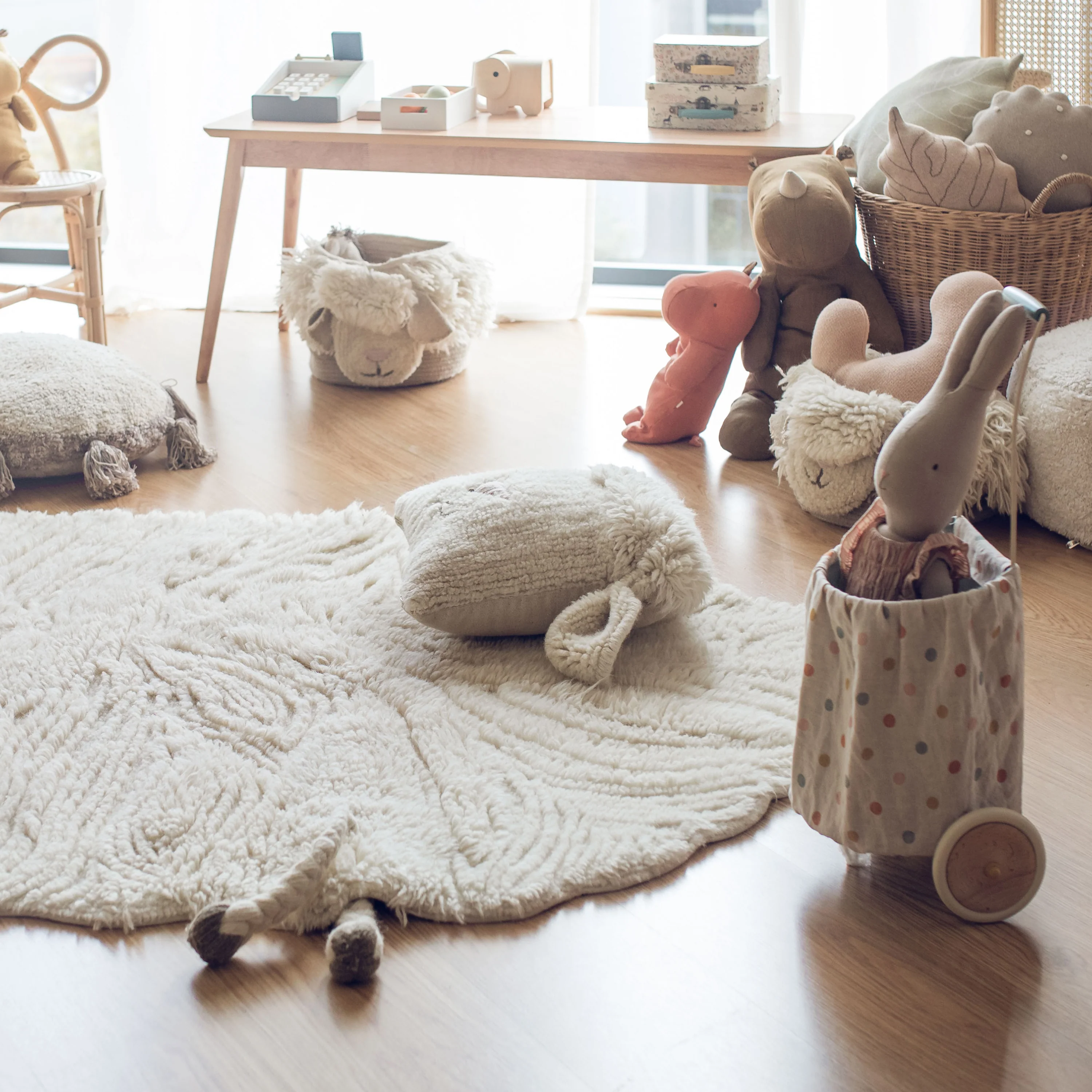 Washable Pink Nose Sheep Cushion - Image 9