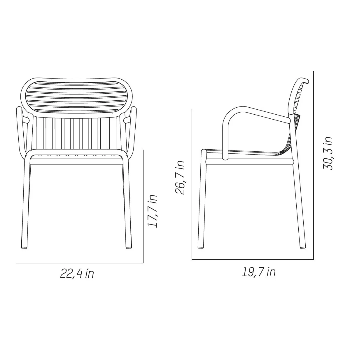 Week-End Garden Outdoor Chair with Armrests (Set of 2) - Image 33