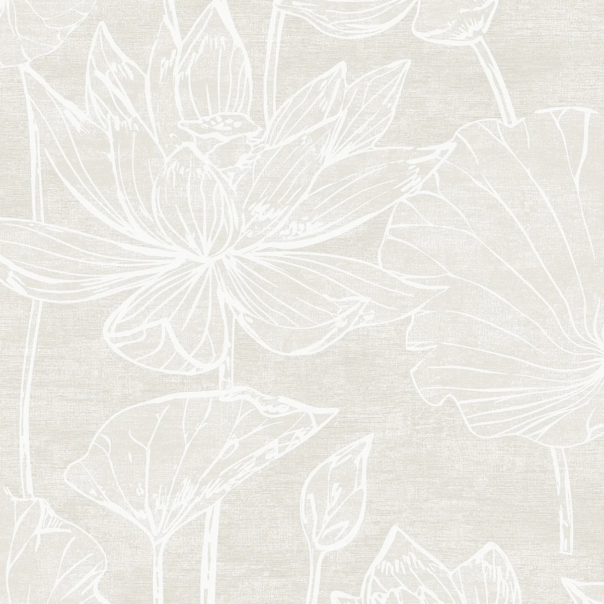 White Heron Water Lilies Wallpaper - Image 3