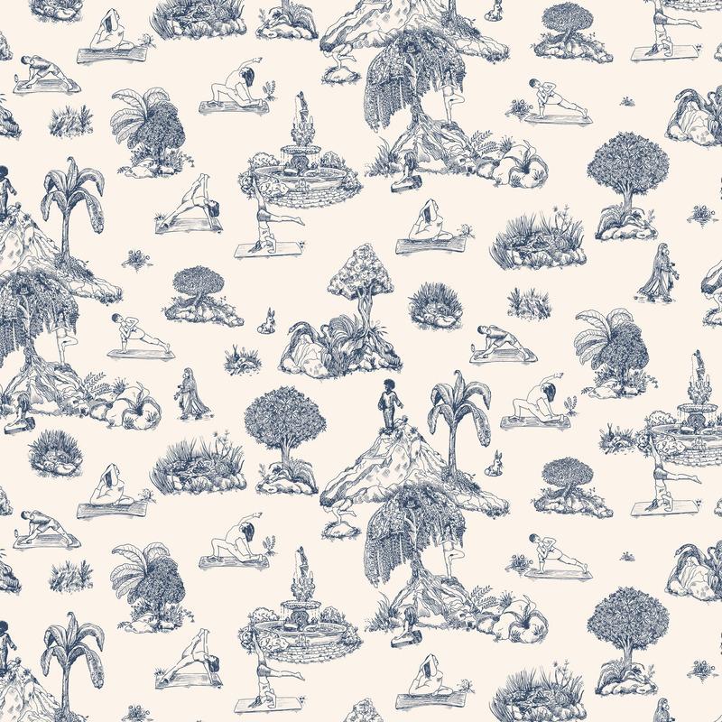 Yoga Toile Wallpaper Sample Swatch - Image 11
