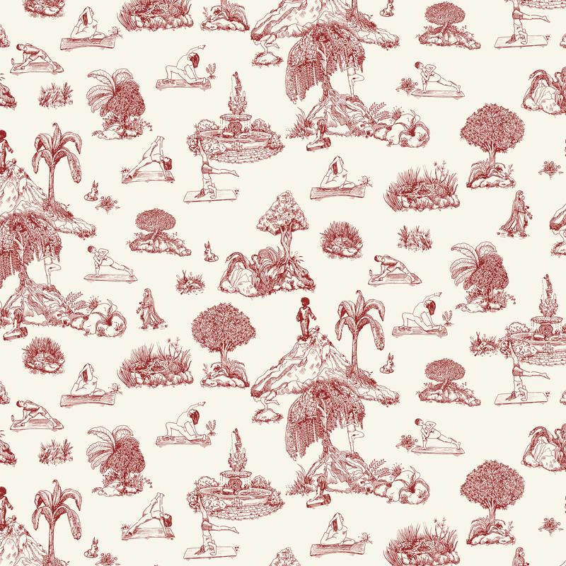 Yoga Toile Wallpaper Sample Swatch - Image 36