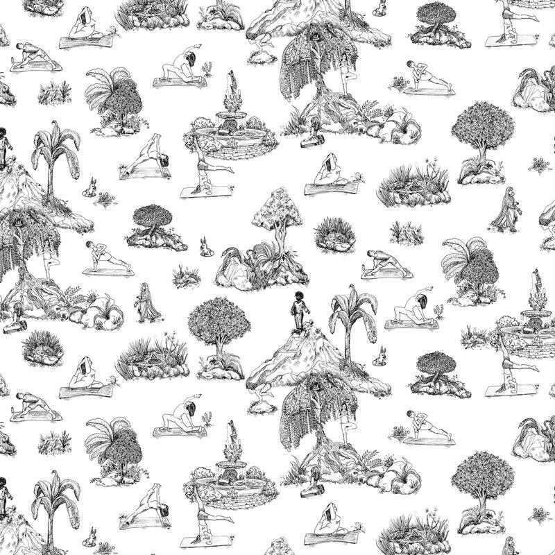 Yoga Toile Wallpaper Sample Swatch - Image 6